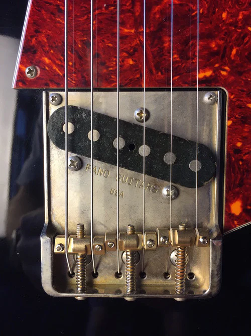 Fano Standard SP6 Bull Black Les Paul Jr Style USA Made Lightly Aged w Free Gig Bag - Image 4