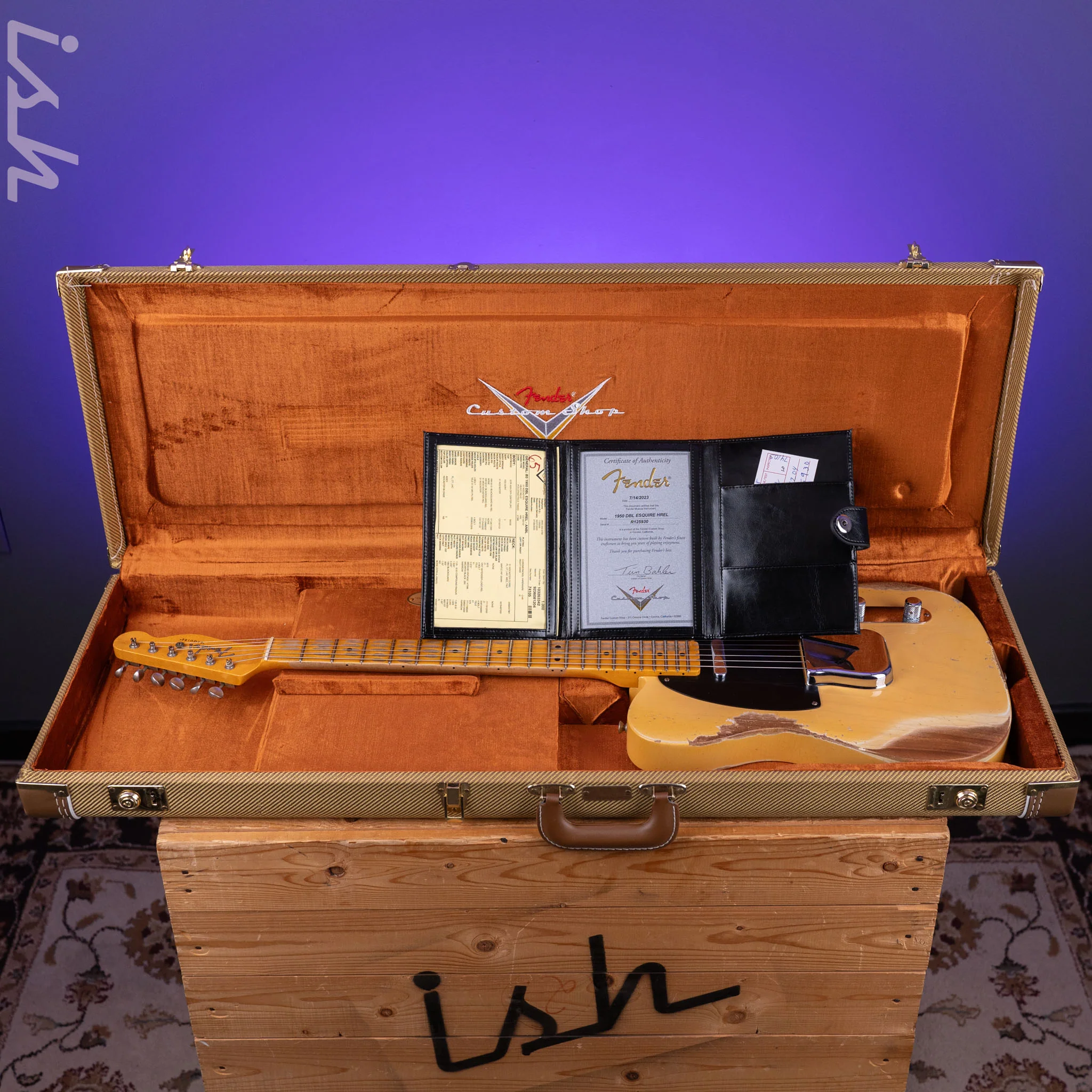 2023 Fender Custom Shop 1950 Double Esquire Heavy Relic Nocaster Blonde - Image 11