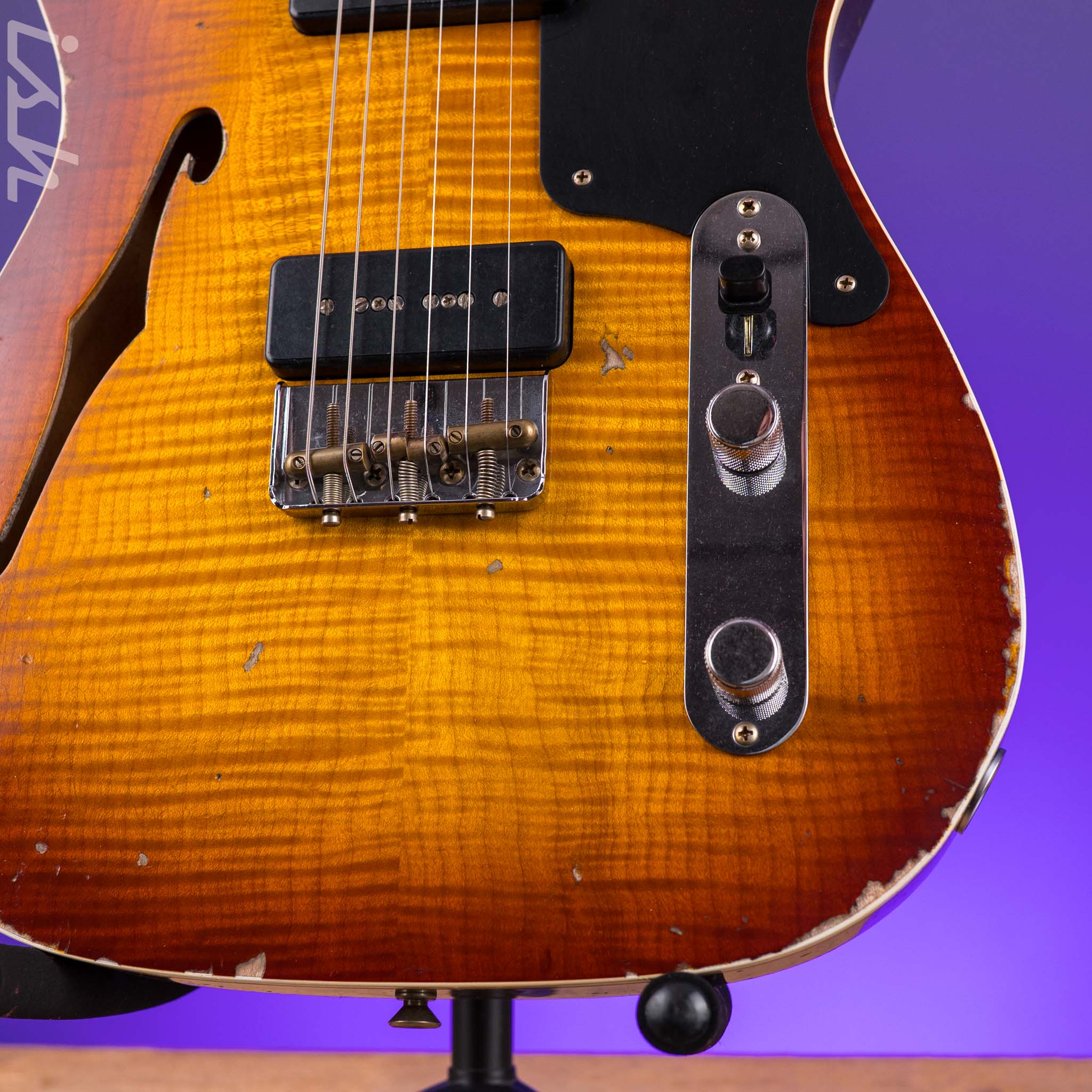 Fender Custom Shop Artisan Dual P90 Tele Relic Aged Tobacco Sunburst - Image 4