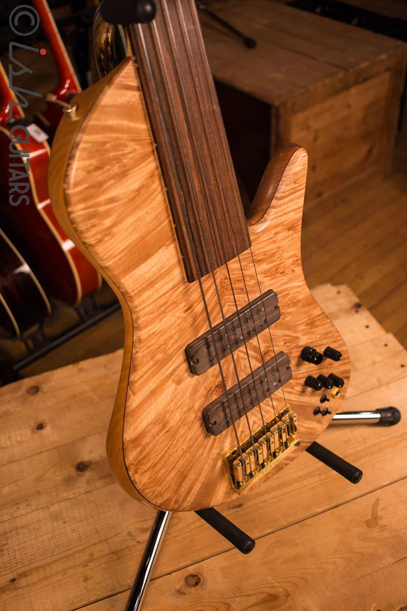 Fodera Emperor II Singlecut Custom Elite Neck Through 5 String Fretless Bass - Image 6