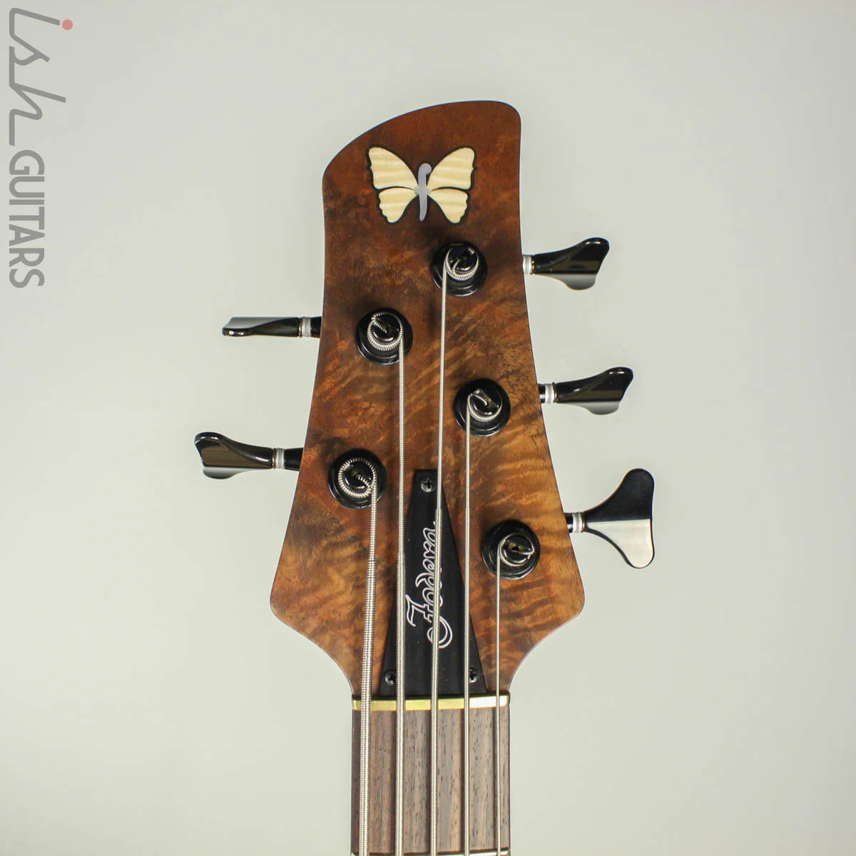 Fodera Emporer Bolt-on NAMM 2019 Bass Walnut Feather Crotch Top - Image 6