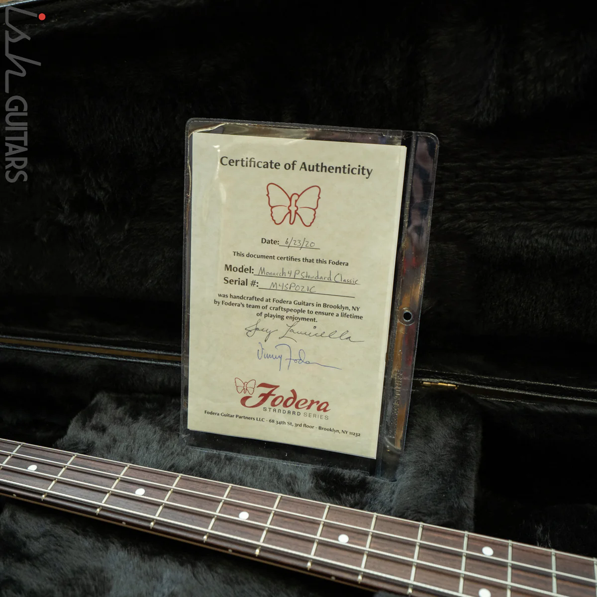 Fodera Monarch P Classic Standard Classic 4 String Satin Fiesta Red - Image 13