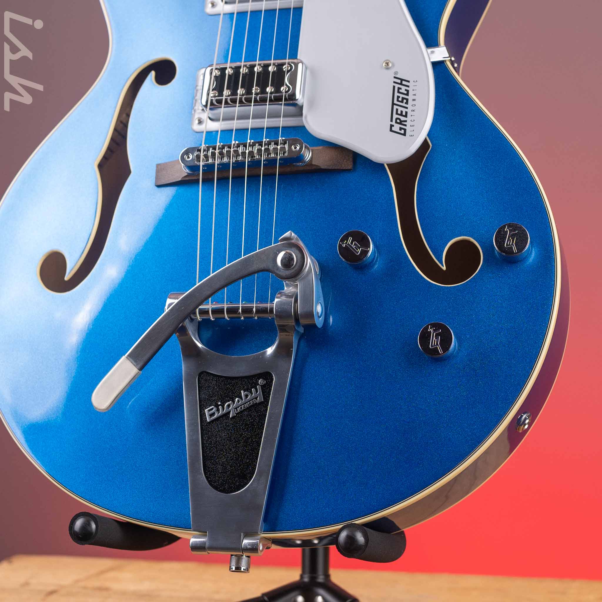 2018 Gretsch G5420T Electromatic Hollowbody Single-Cut Electric Guitar w/ Bigsby Fairline Blue - Image 4