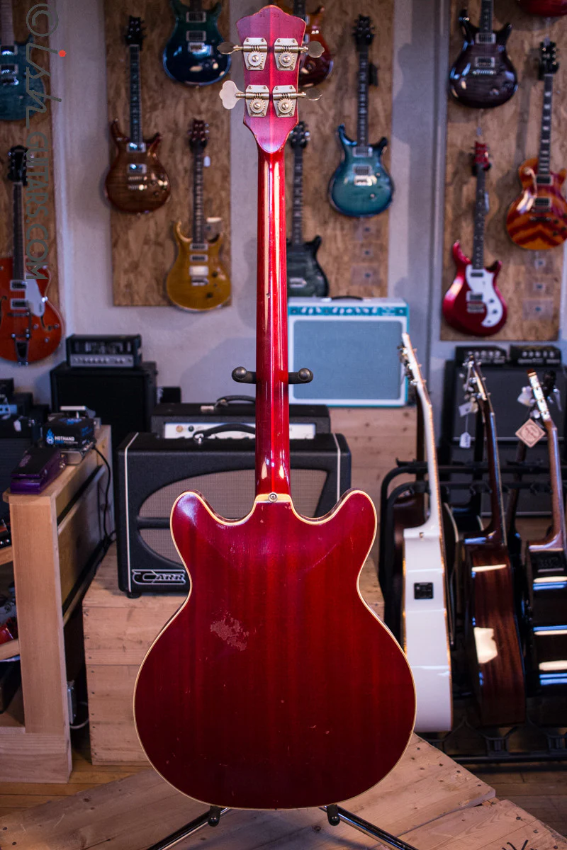 Guild Starfire Bass Guitar 1967 Cherry Vintage w/ Original Case Brazilian Rosewood Fretboard - Image 8