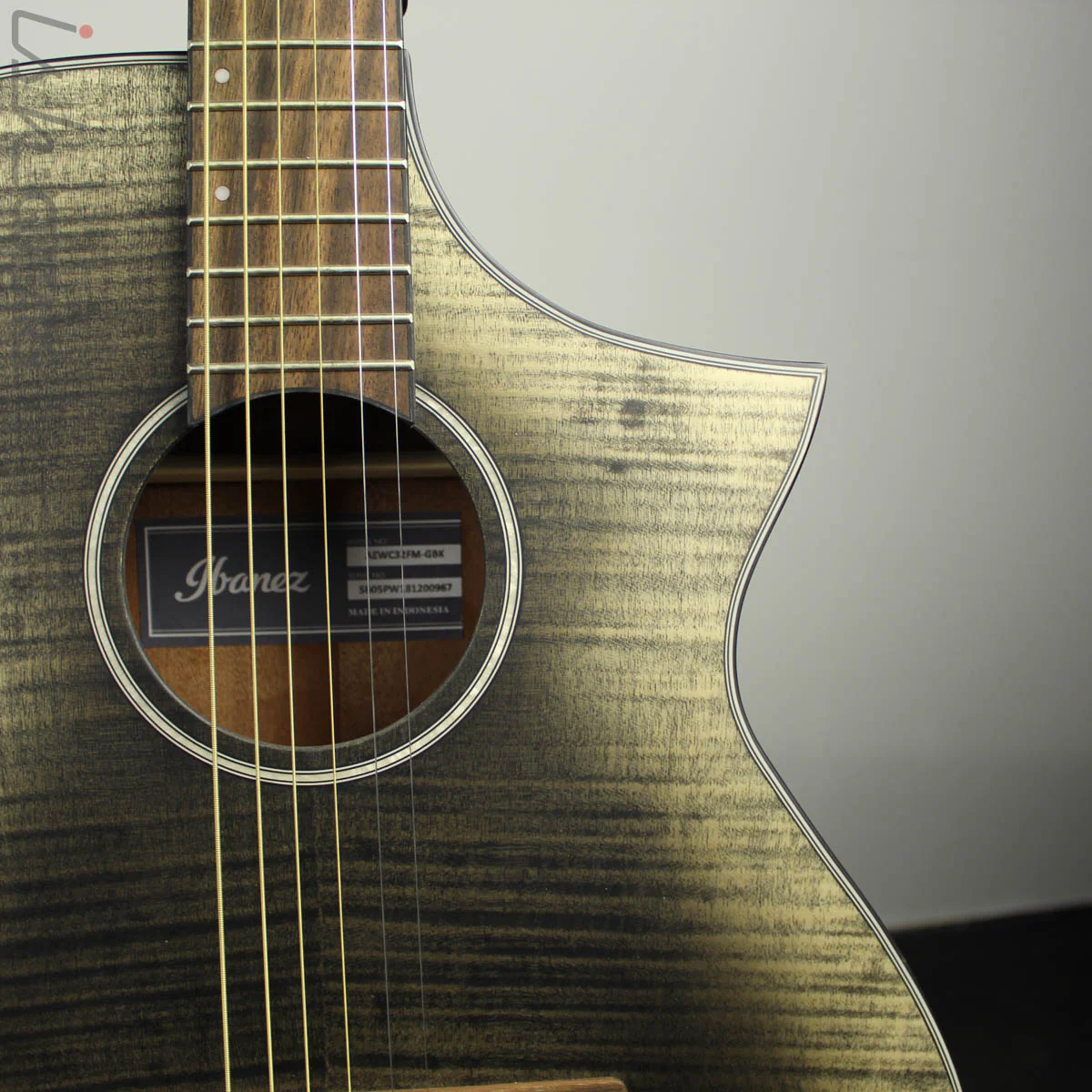 Ibanez AEWC32FM Acoustic Electric Guitar - Glacier Black Low Gloss - Image 4