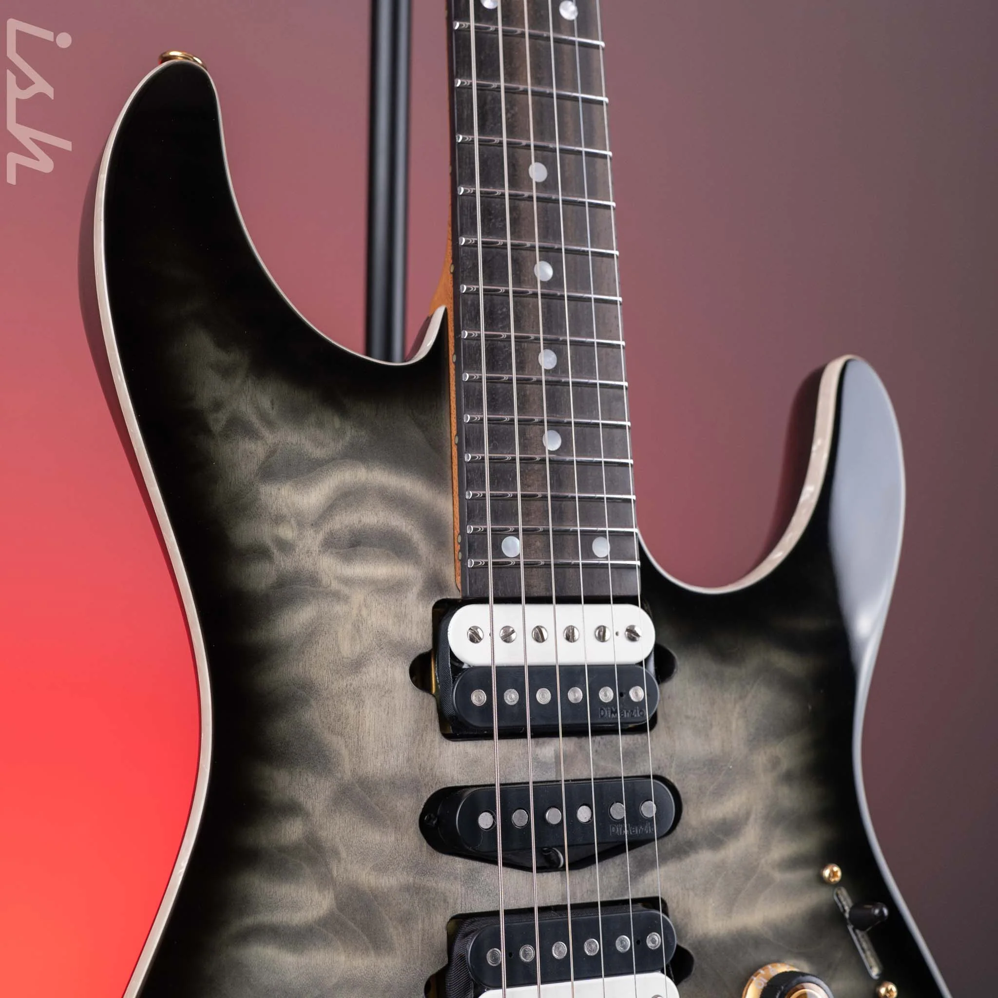 Ibanez AZ47P1QM Premium Electric Guitar Black Ice Burst Demo - Image 3