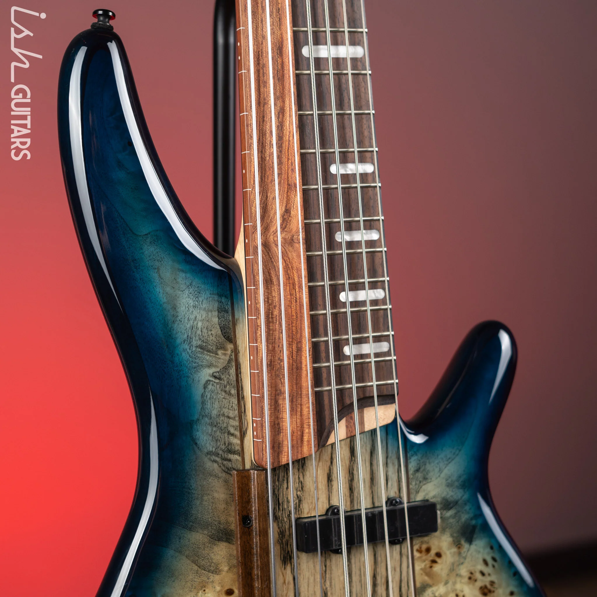 Ibanez Bass Workshop SRAS7 Cosmic Blue Starburst Demo - Image 3