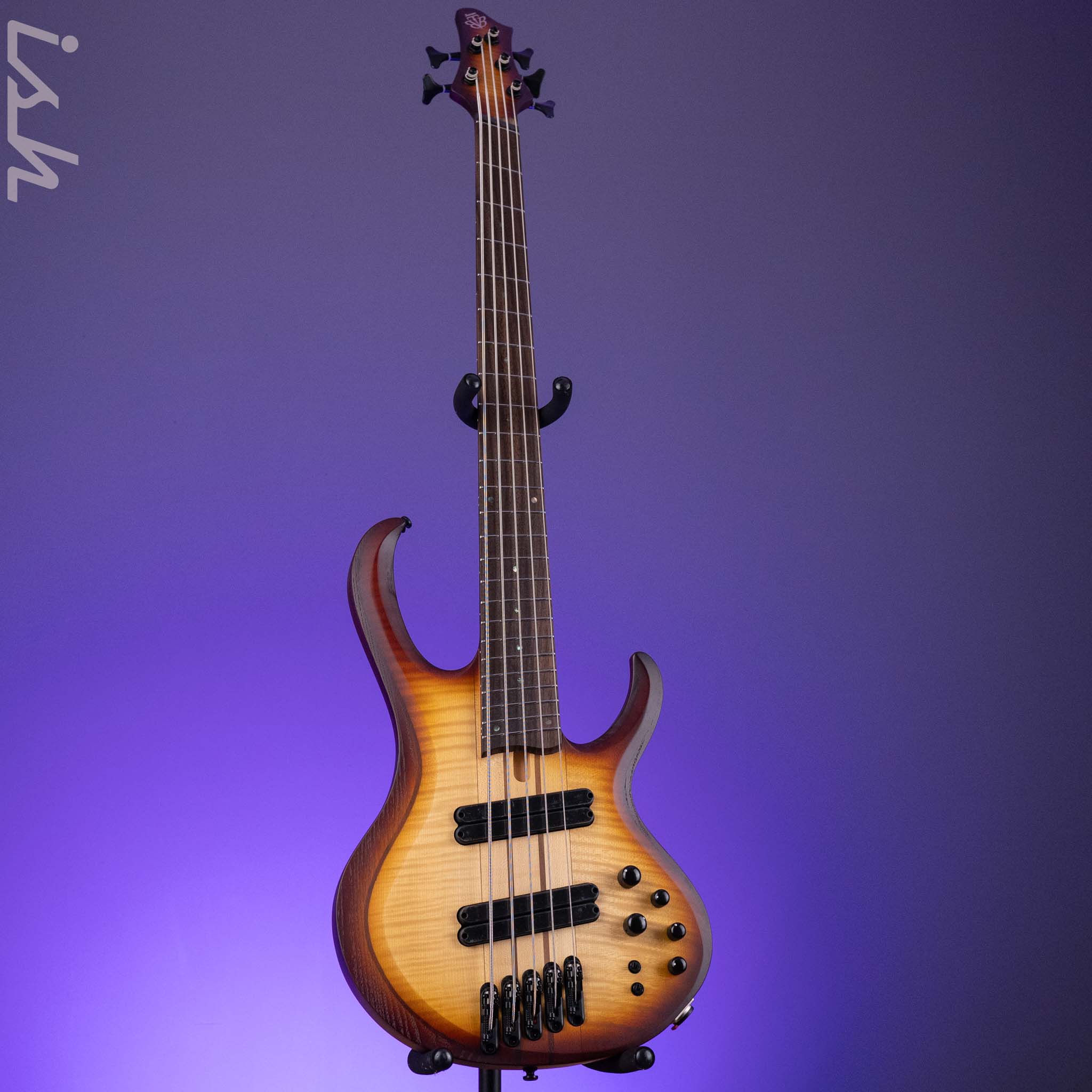 Ibanez BTB Bass Workshop Multi-Scale 5-String Bass Natural Browned Burst Flat Demo - Image 2