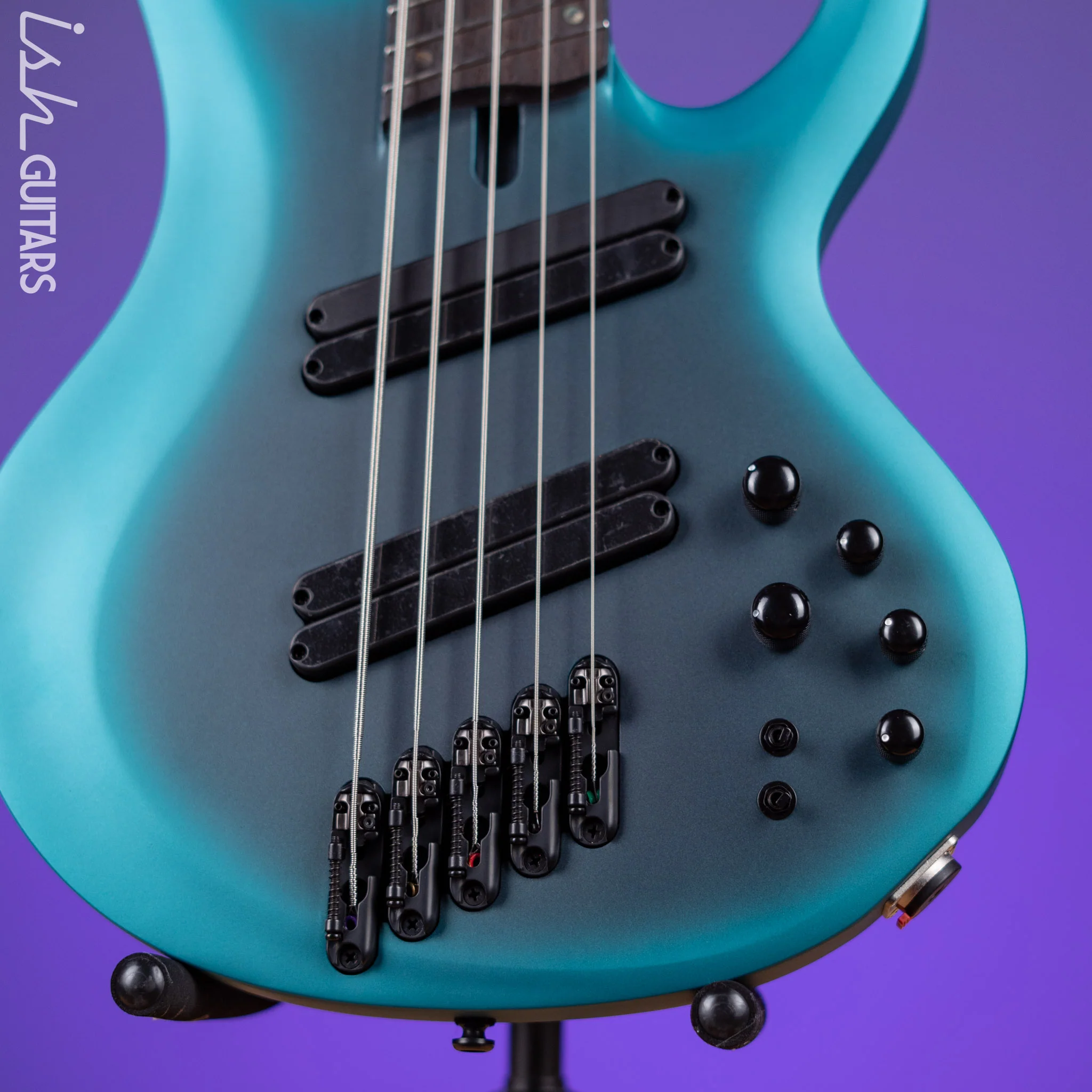 Ibanez BTB605MS Multi-Scale 5-String Bass Cerulean Aura Burst Matte Demo - Image 4