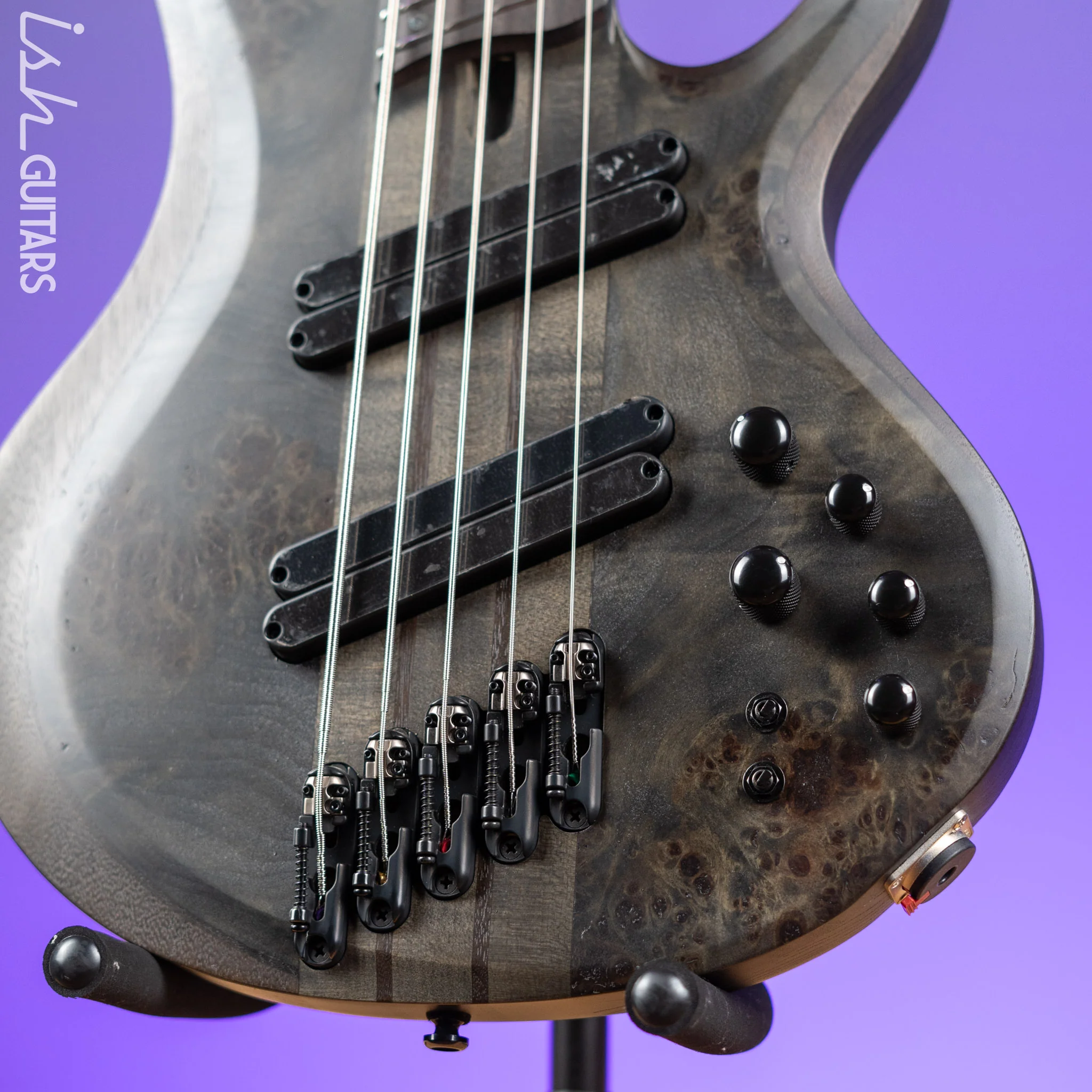 Ibanez BTB805MS 5-String Bass Transparent Gray Flat Demo - Image 4