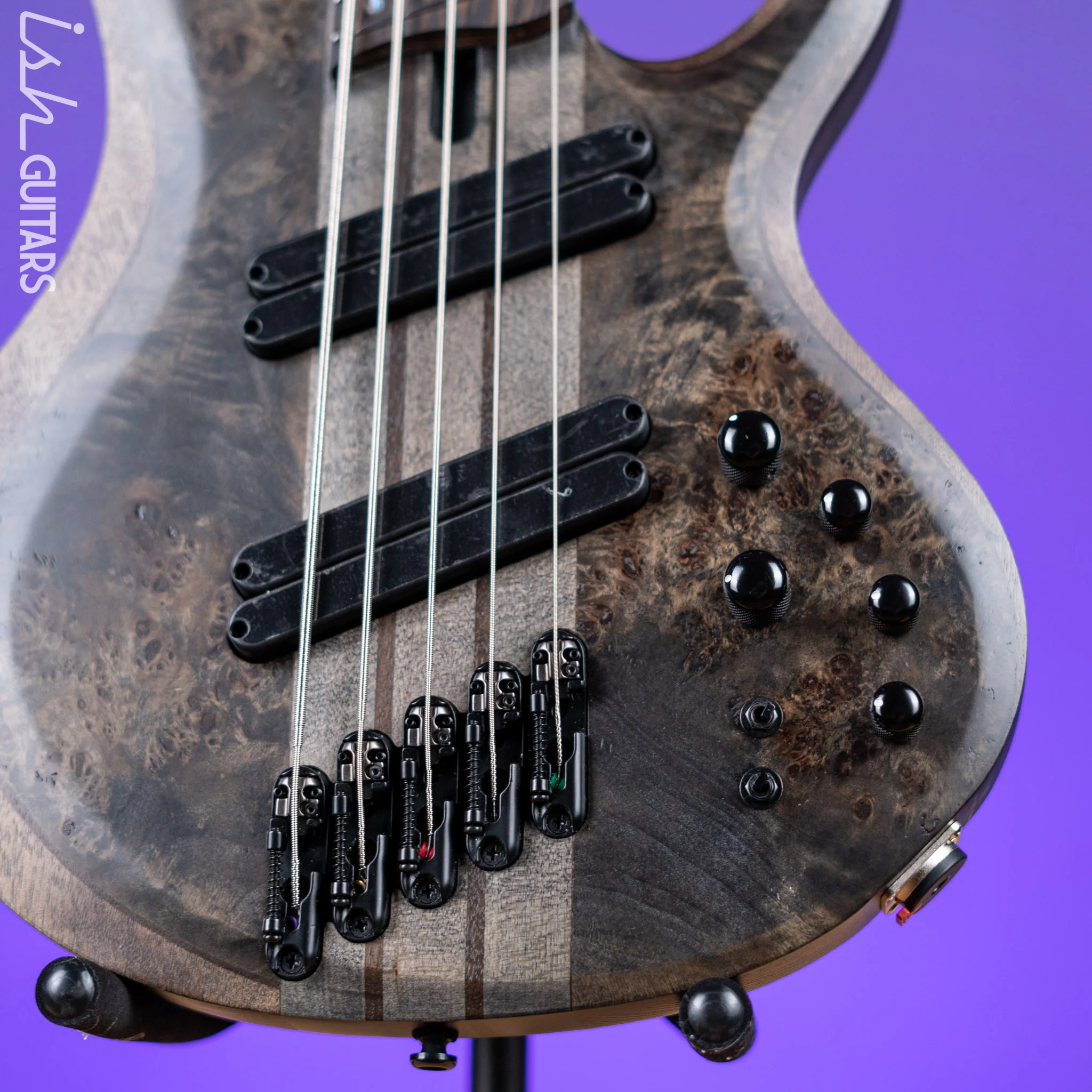 Ibanez BTB805MS Multi-Scale 5-String Bass Transparent Grey Flat - Image 4