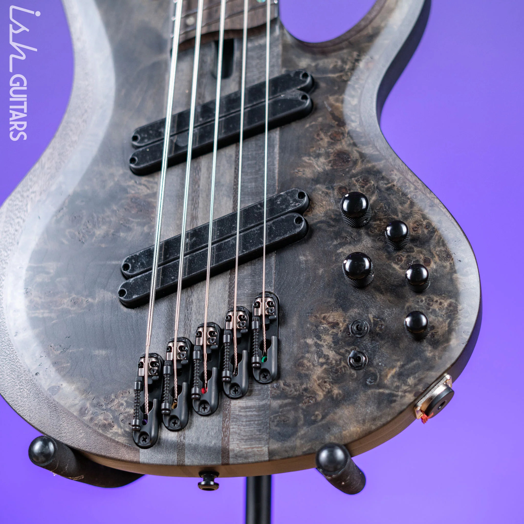 Ibanez BTB805MS Multi-Scale 5-String Bass Transparent Grey Flat - Image 4