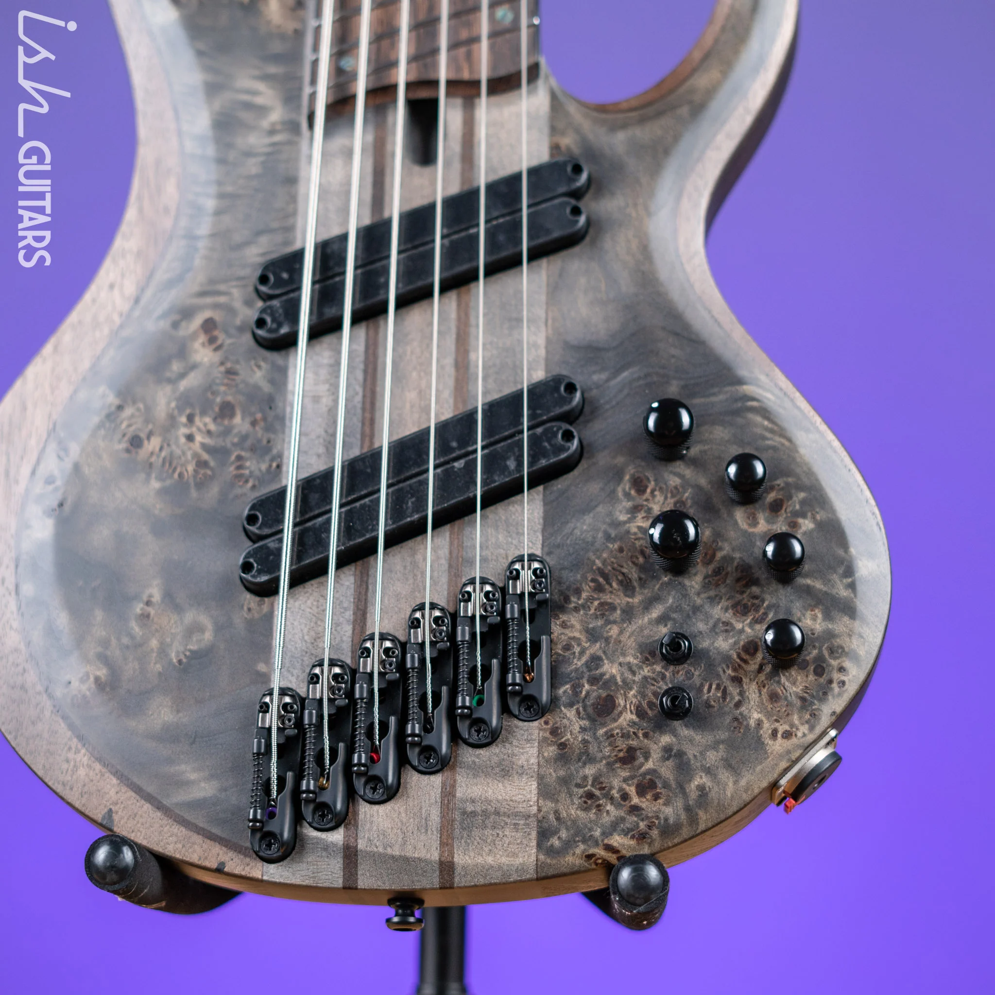 Ibanez BTB806MS Multi-Scale 6-String Bass Transparent Grey Flat Demo - Image 4