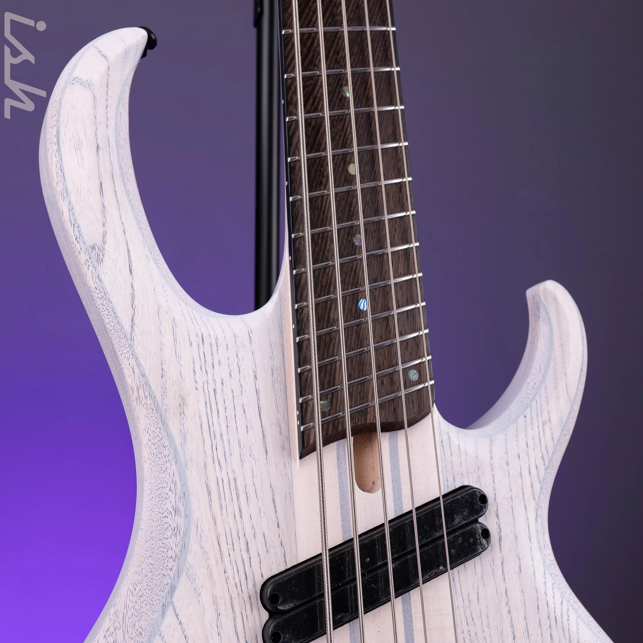Ibanez BTB865MS 5-String Bass Workshop Transparent White Flat - Image 4