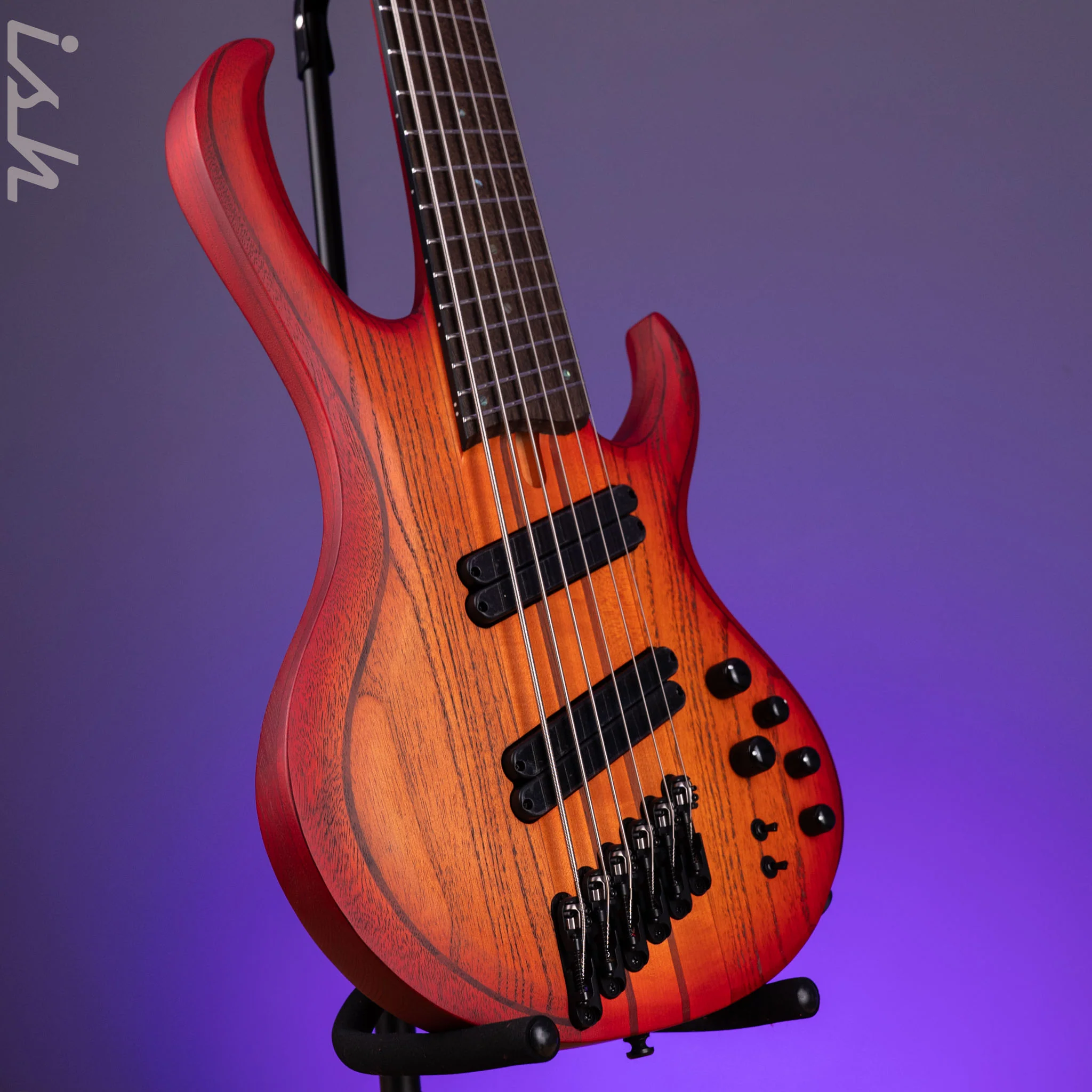 Ibanez BTB866MS 6-String Bass Workshop Brown Topaz Burst Flat - Image 3