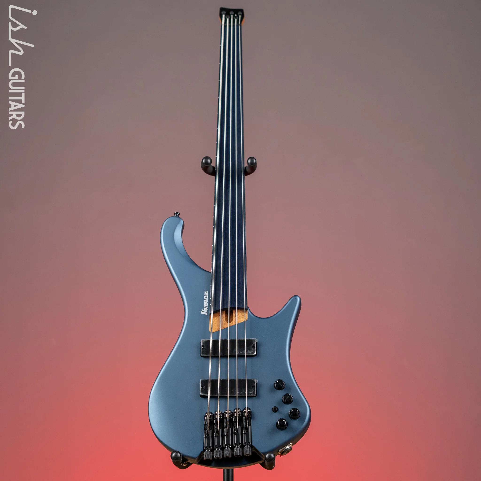 Ibanez EHB1005F Standard 5-String Fretless Multi-Scale Bass Arctic Ocean Matte Demo - Image 2