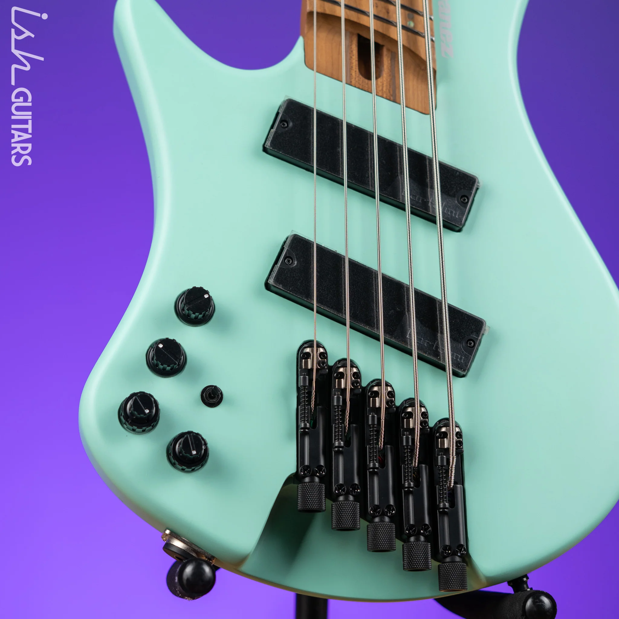 Ibanez EHB1005MSL Multi-Scale Left Handed 5-String Headless Bass Sea Foam Green Demo - Image 4