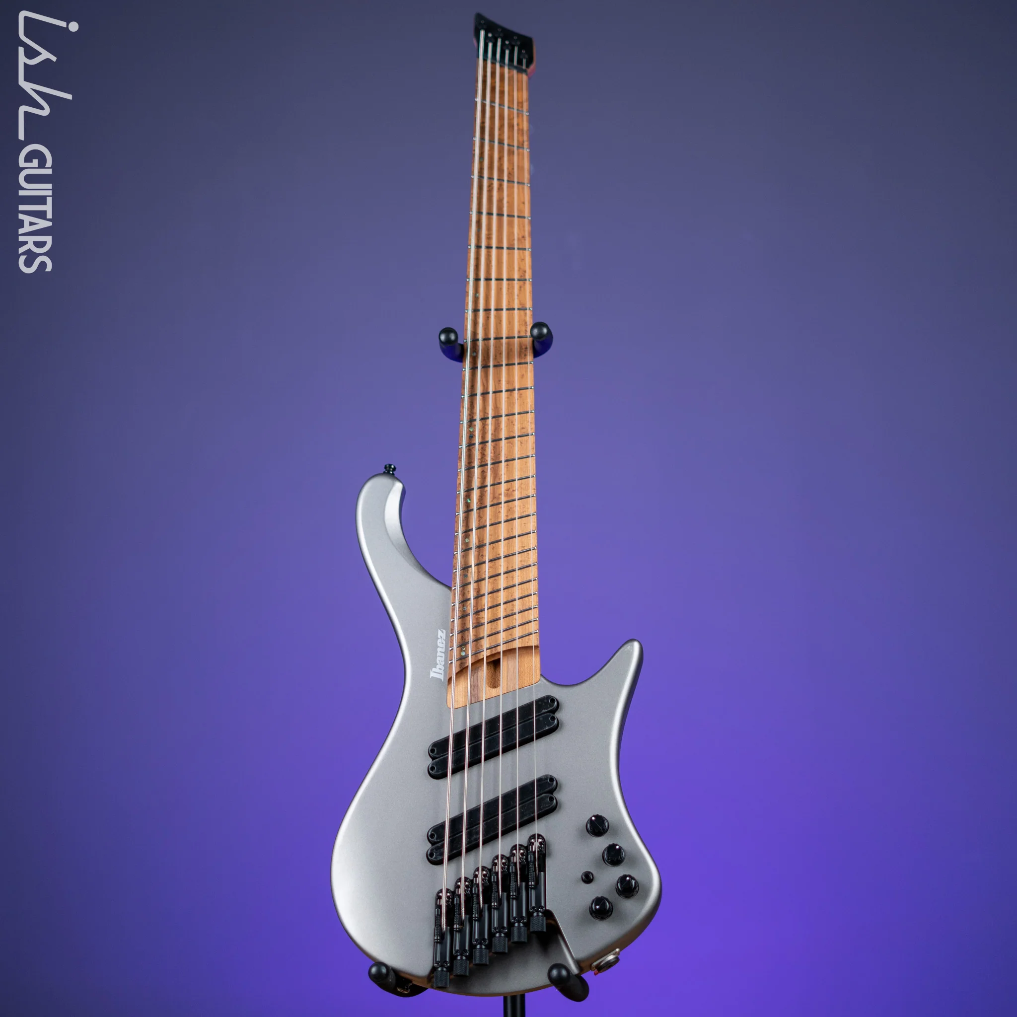 Ibanez EHB1006MS 6-String Headless Bass Metallic Grey Matte Demo - Image 2