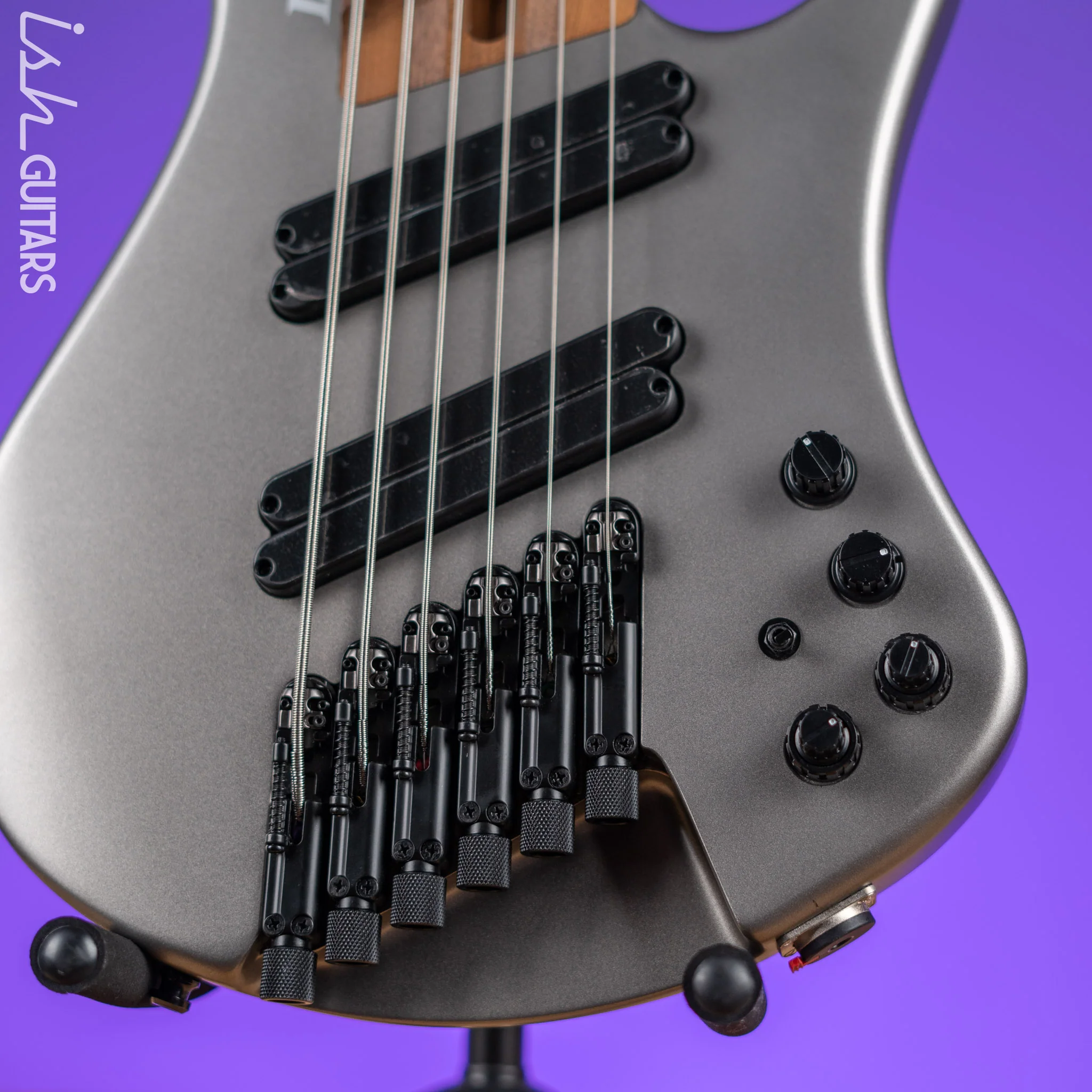 Ibanez EHB1006MS 6-String Headless Bass Metallic Grey Matte Demo - Image 4