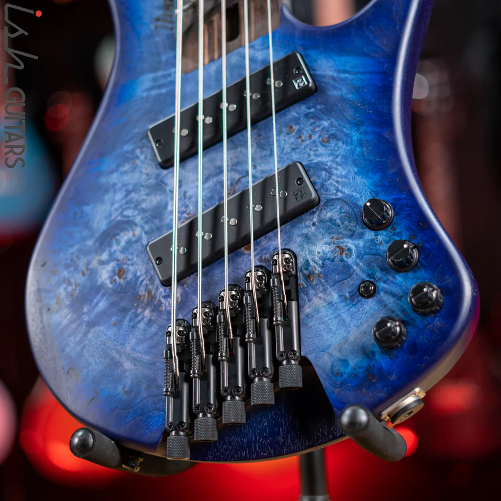 Ibanez EHB1505MS Multi-Scale Headless Bass Pacific Blue Burst Flat - Image 4