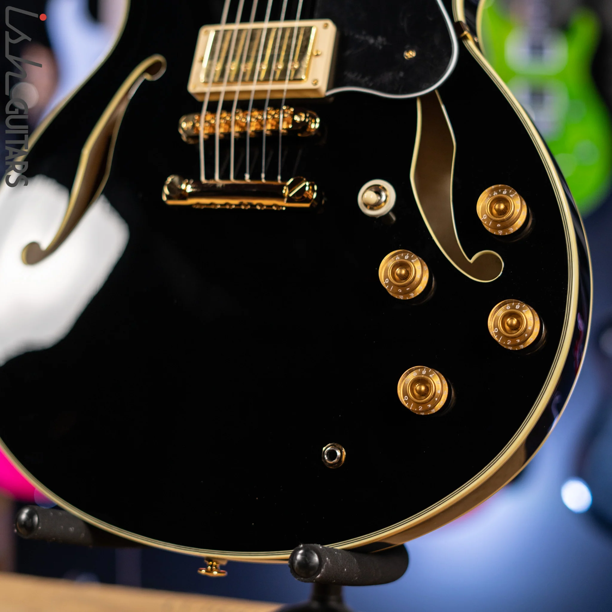 Ibanez JSM20TH John Scofield 20th Anniversary Signature Semi-Hollow Black - Image 4
