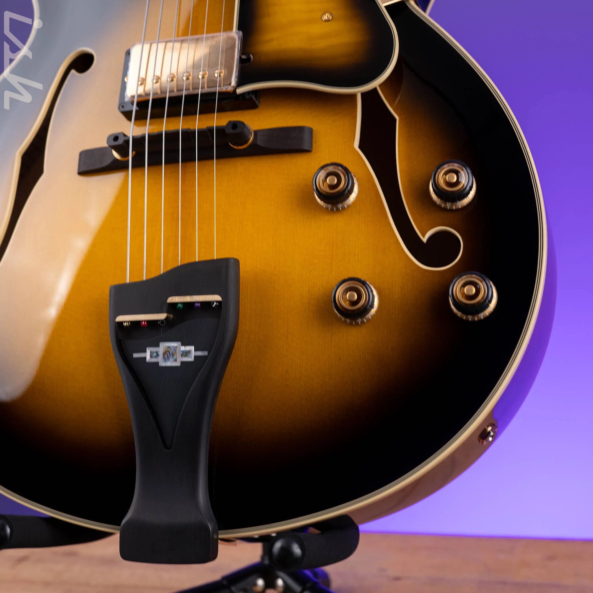 Ibanez LGB300 Hollowbody George Benson Vintage Yellow Sunburst Demo - Image 4