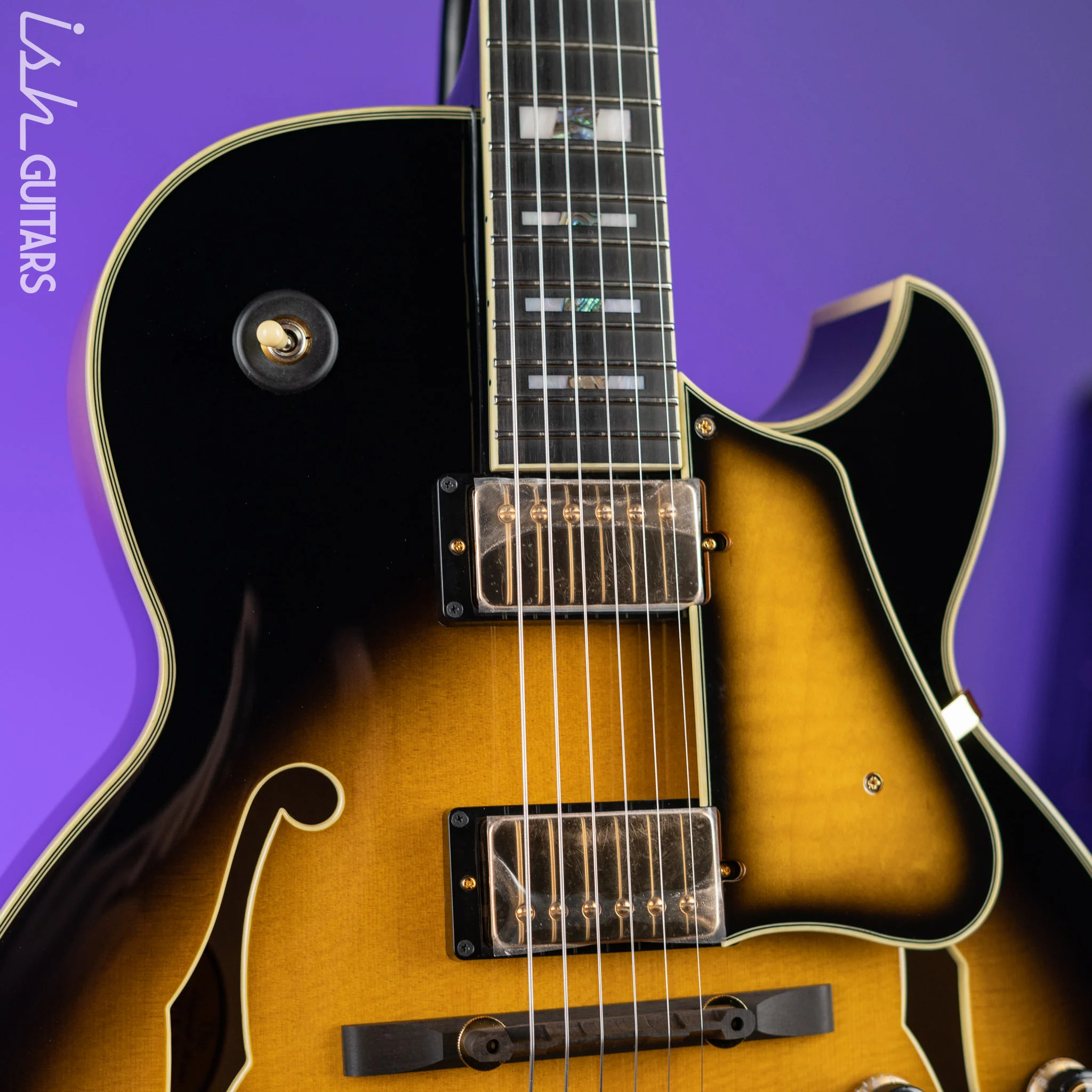 Ibanez LGB300 Hollowbody George Benson Vintage Yellow Sunburst - Image 3
