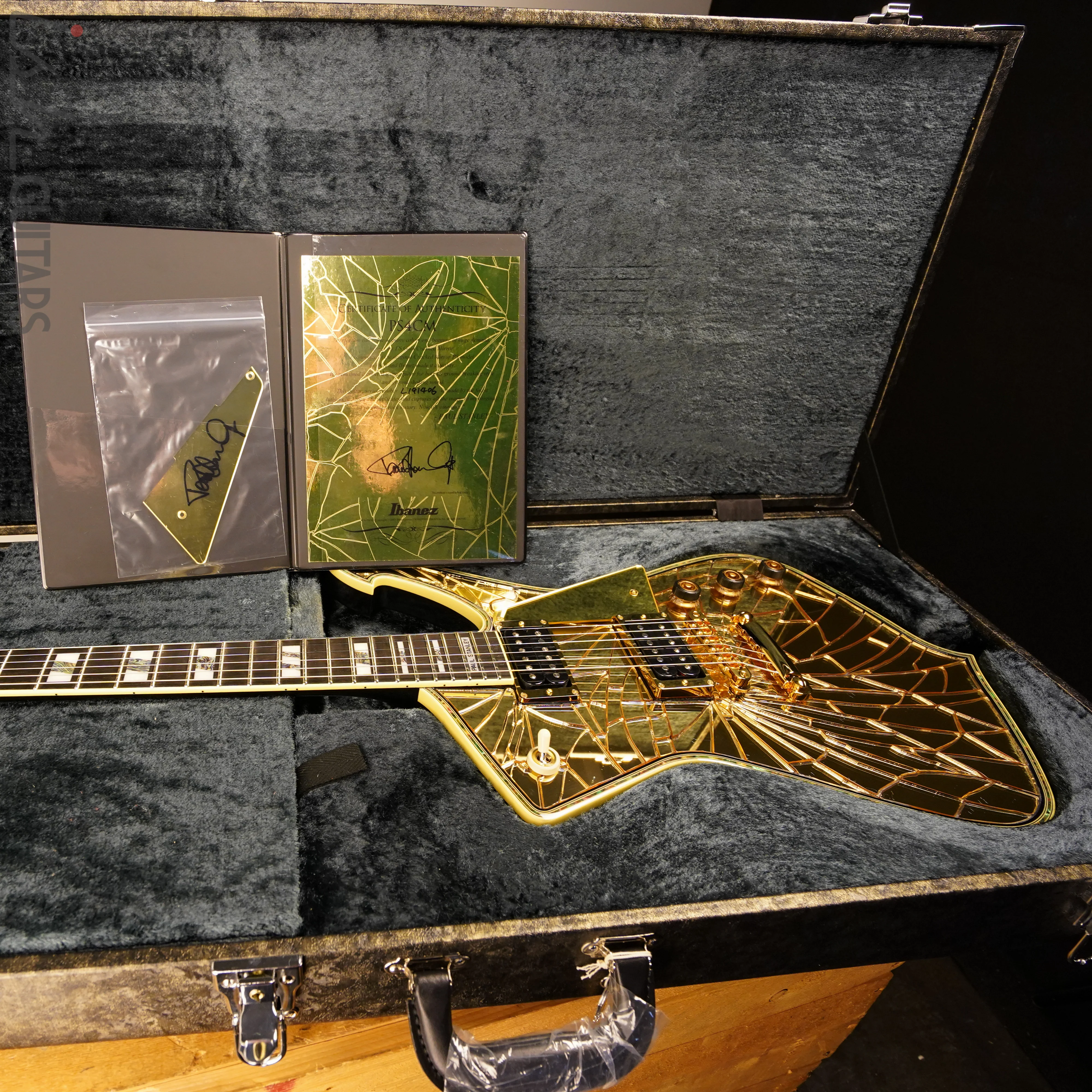 Ibanez Paul Stanley Signature PS4CM Gold Cracked Mirror Guitar Signed and Limited - Image 12