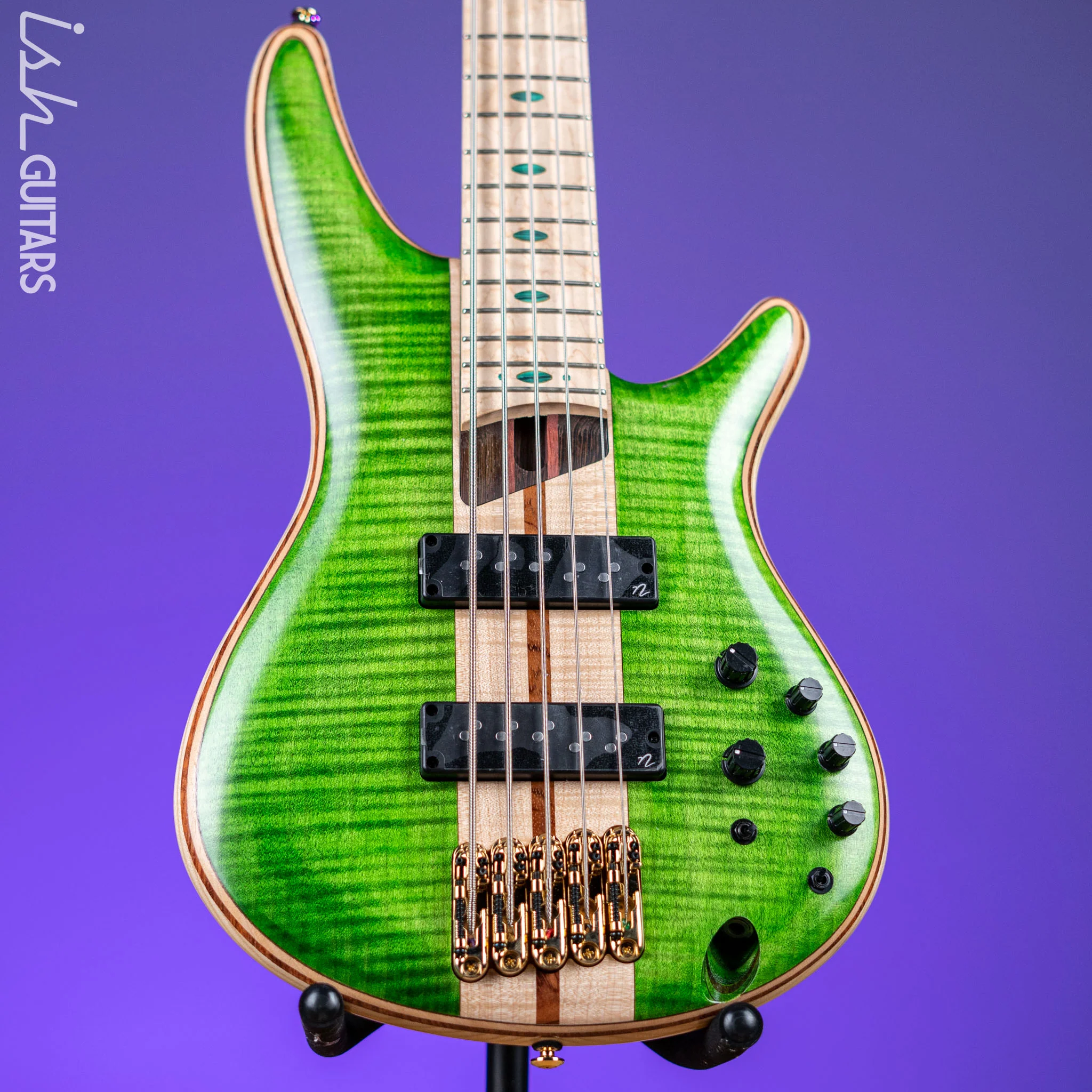 Ibanez Premium SR5FMDX 5-String Bass Emerald Green Low Gloss