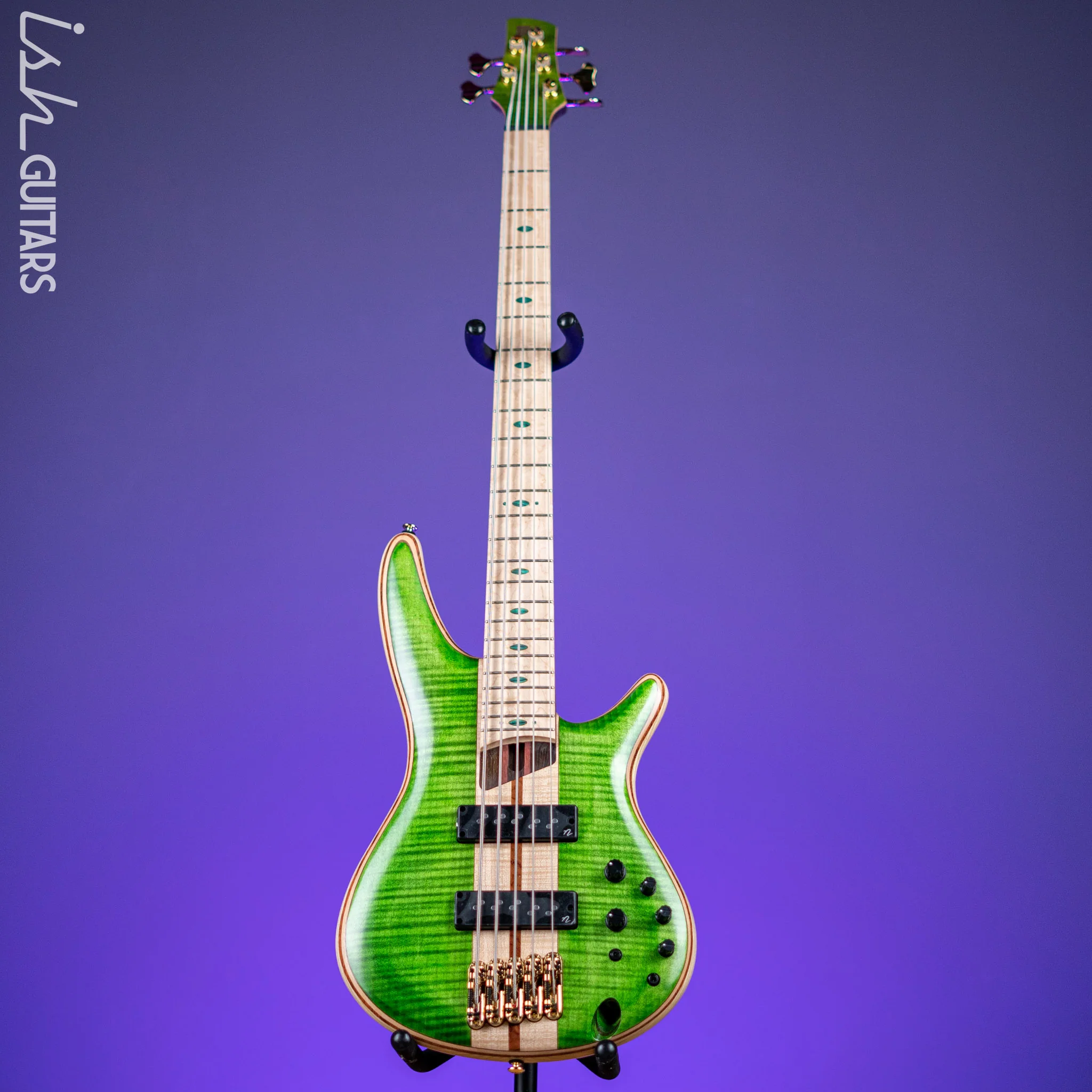 Ibanez Premium SR5FMDX 5-String Bass Emerald Green Low Gloss - Image 2