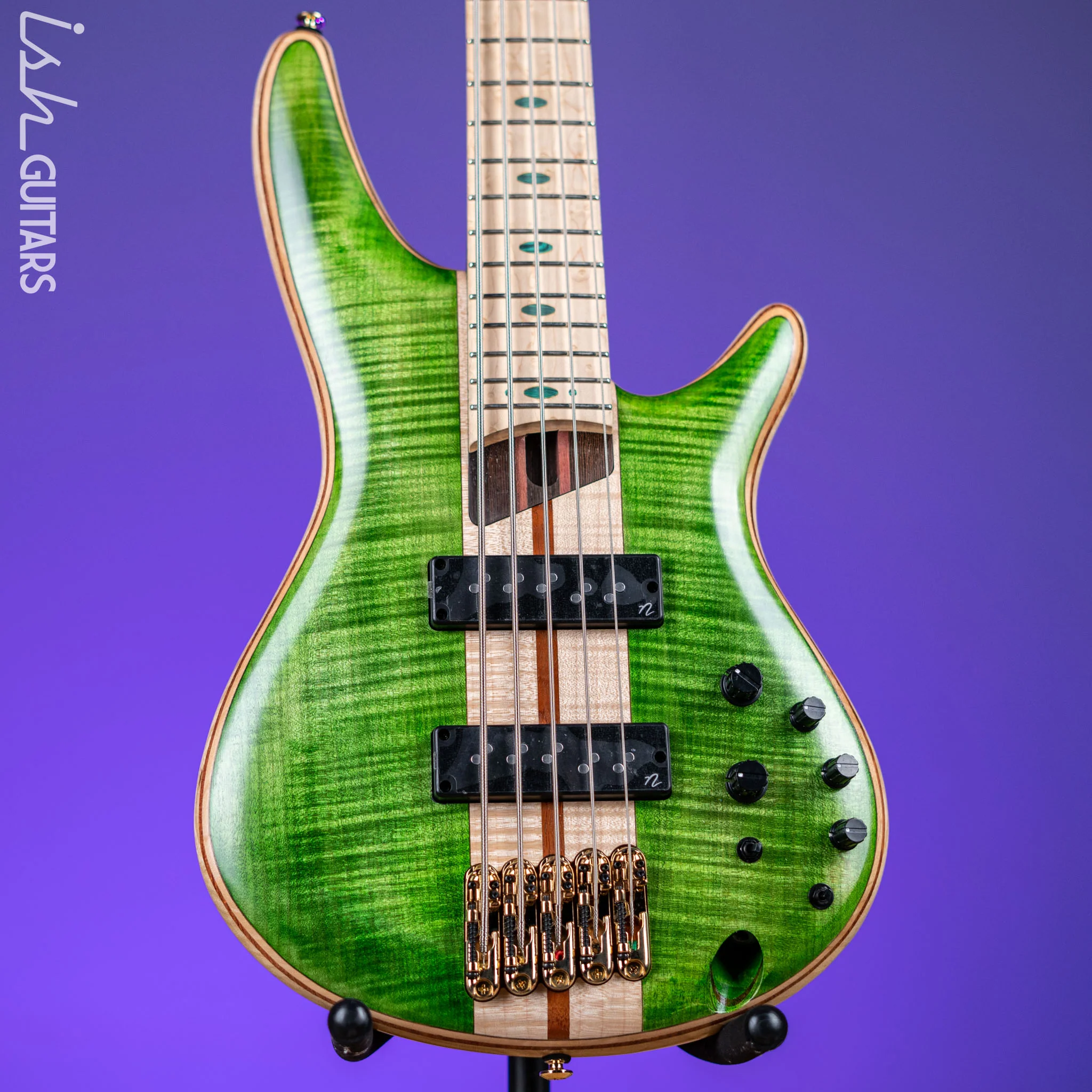 Ibanez Premium SR5FMDX 5-String Bass Emerald Green Low Gloss