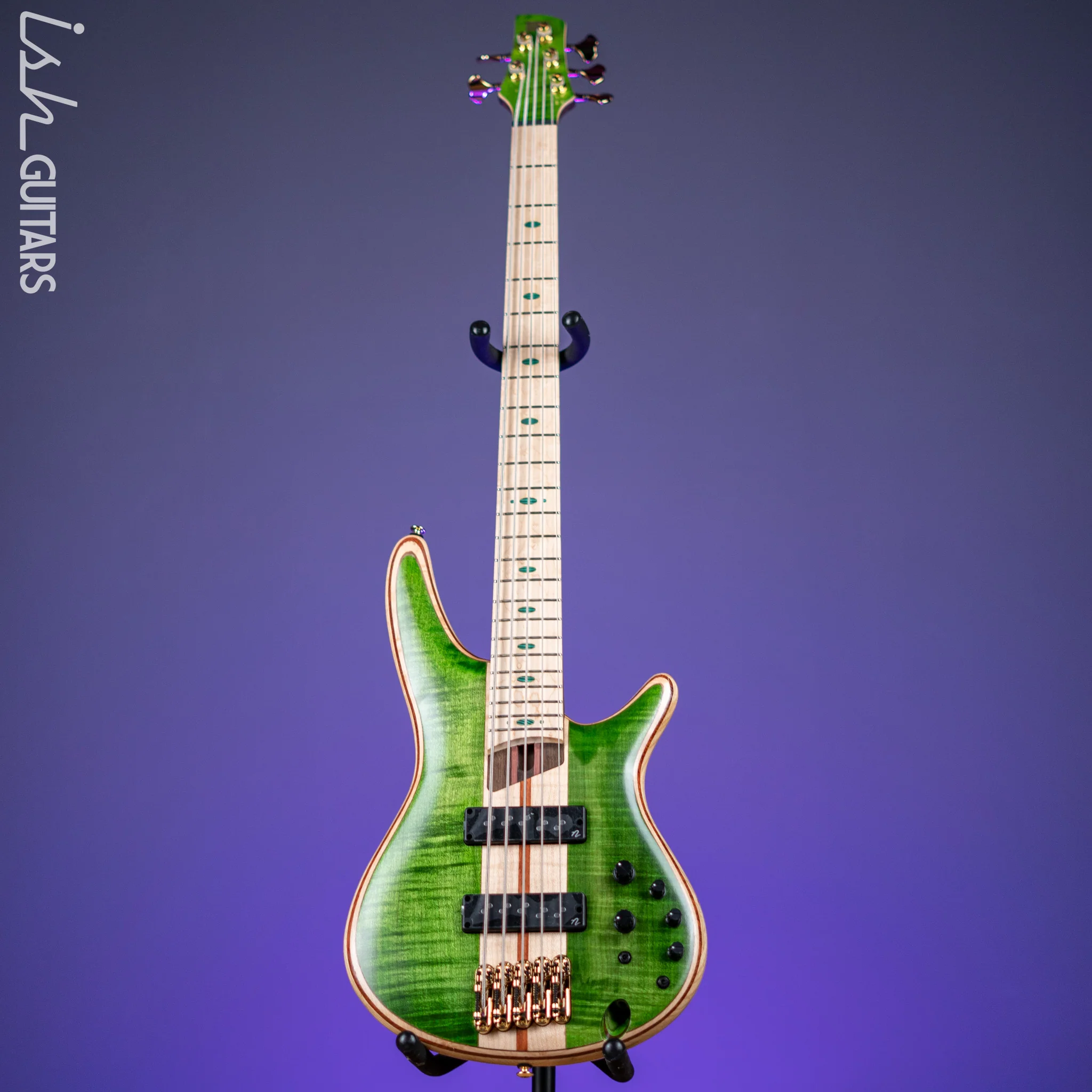 Ibanez Premium SR5FMDX 5-String Bass Emerald Green Low Gloss - Image 2