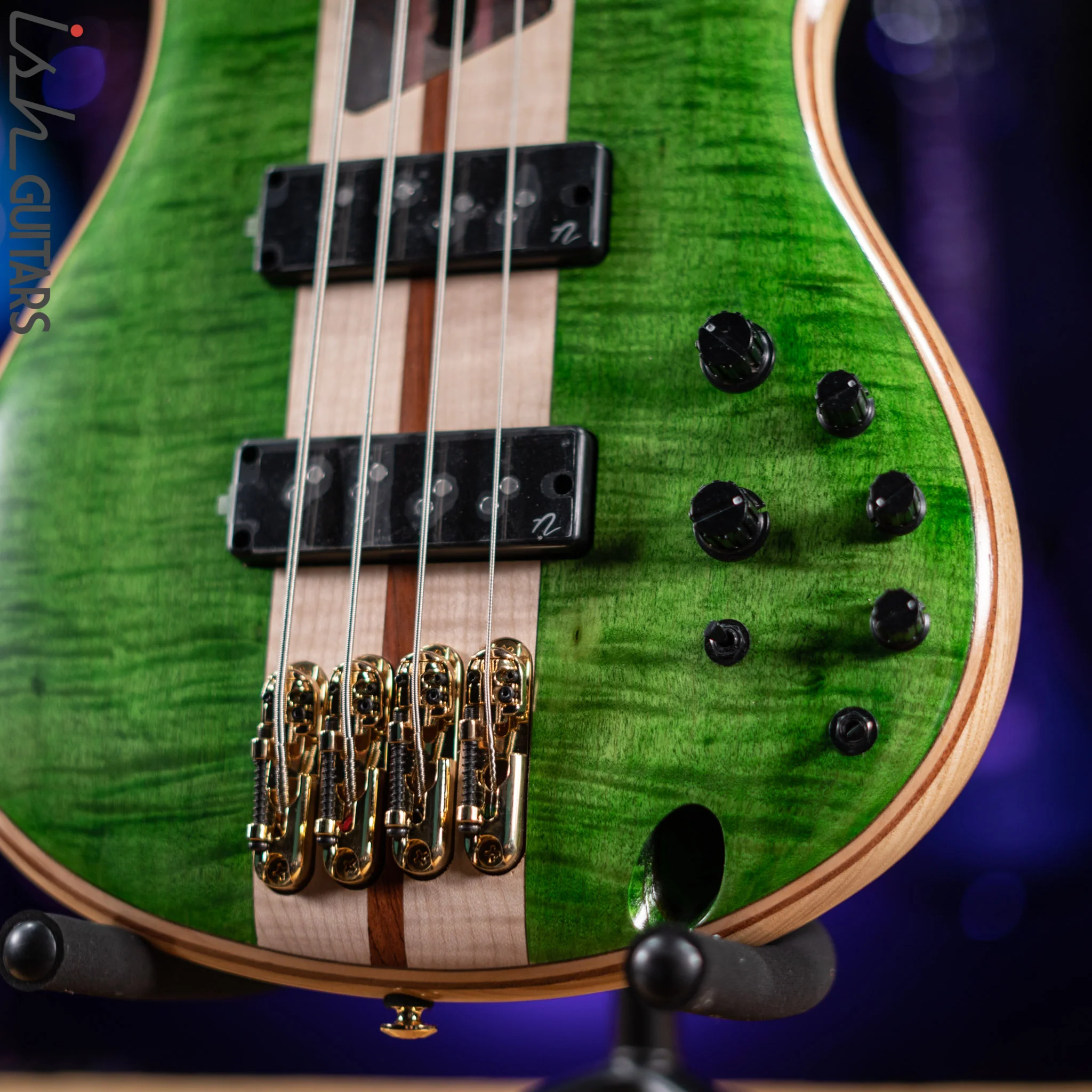 Ibanez Premium SR4FMDX 4-String Bass Emerald Green Low Gloss Demo - Image 3