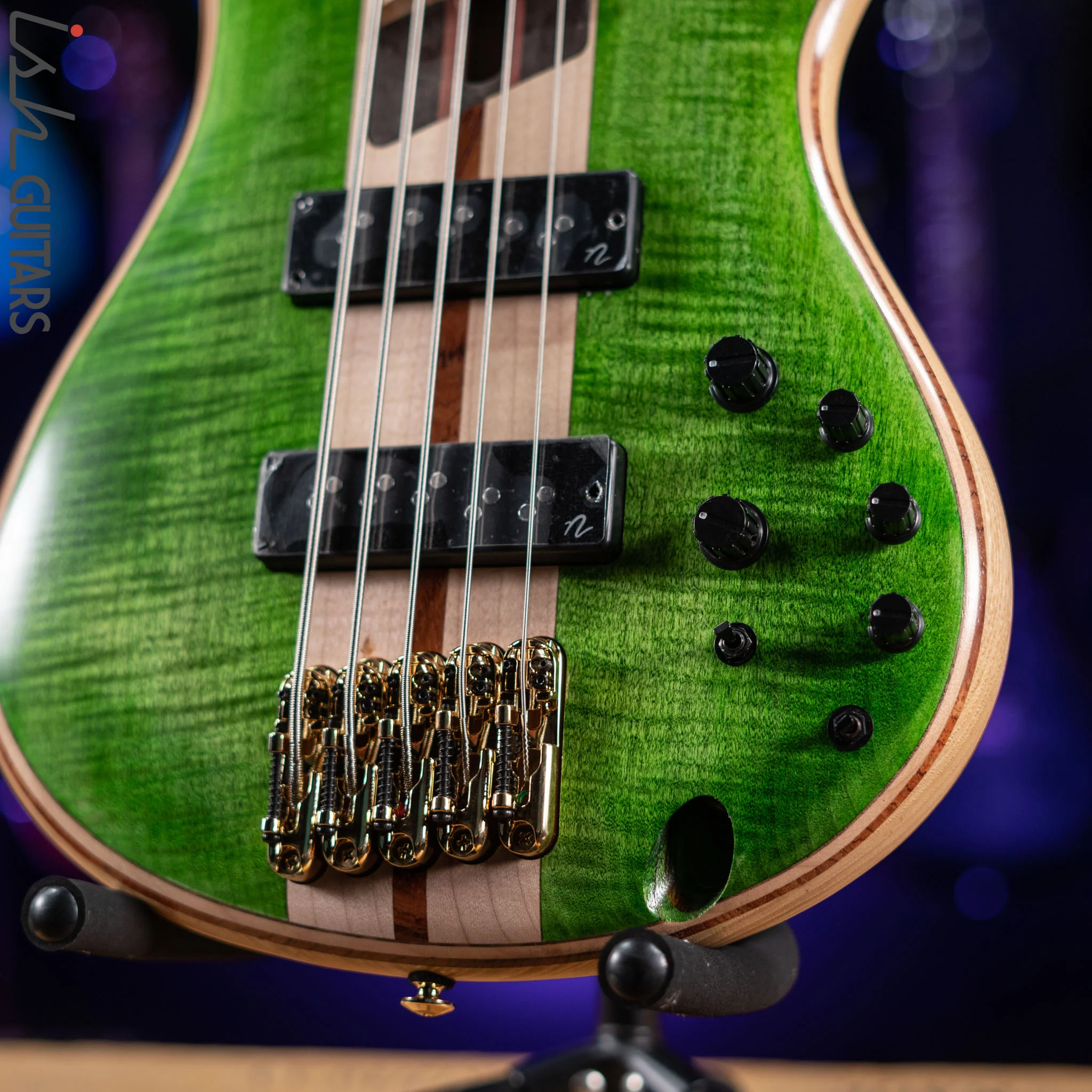 Ibanez Premium SR5FMDX Bass Emerald Green Low Gloss Demo - Image 4