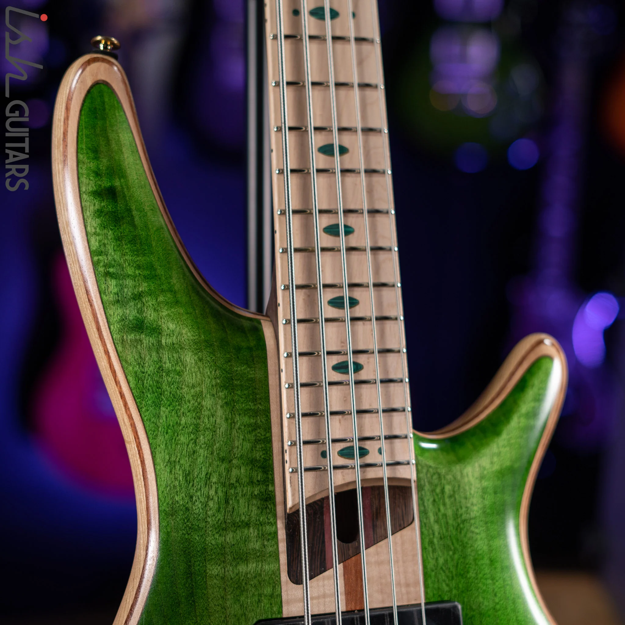 Ibanez Premium SR5FMDX Bass Emerald Green Low Gloss Demo - Image 3