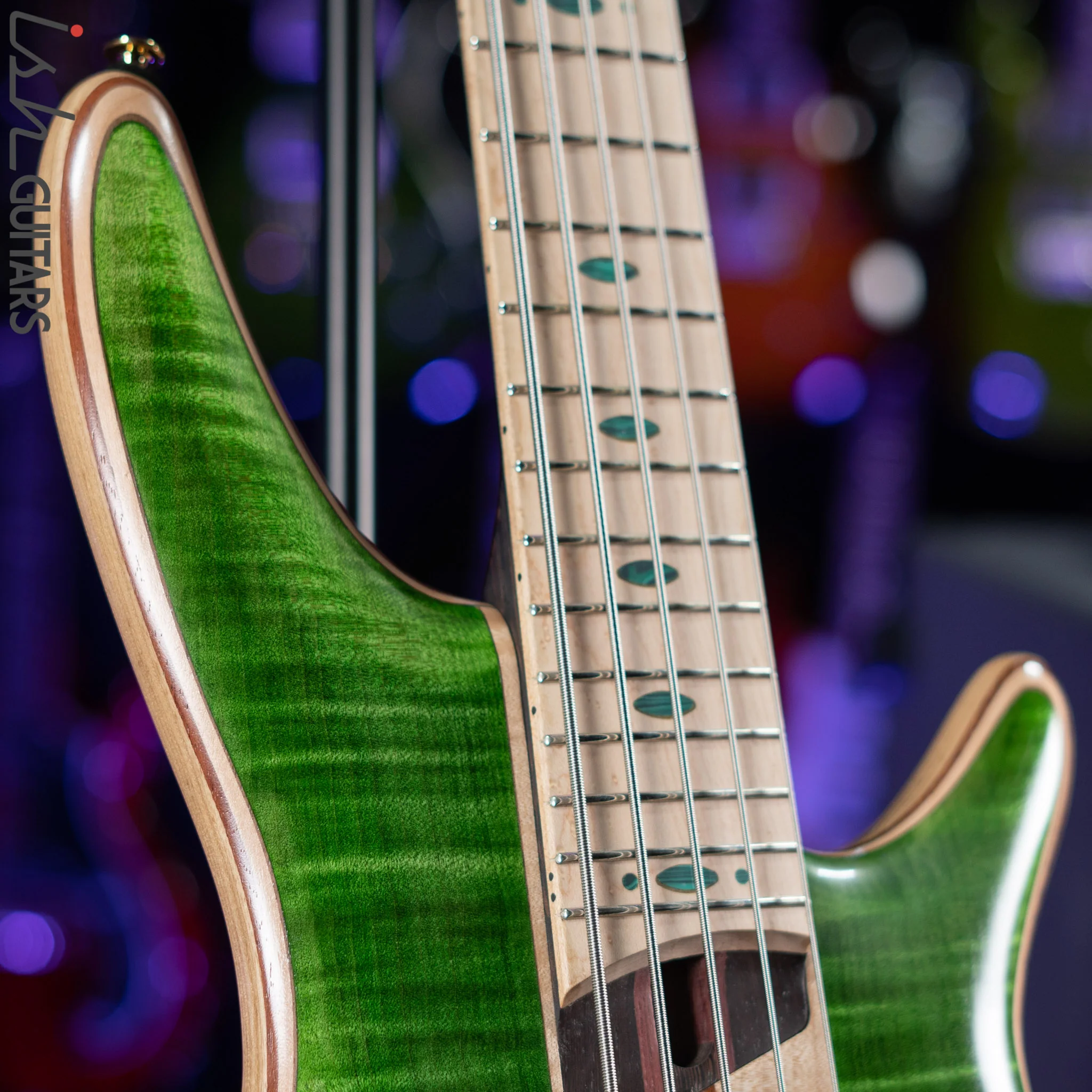 Ibanez Premium SR5FMDX Bass Emerald Green Low Gloss Demo - Image 3