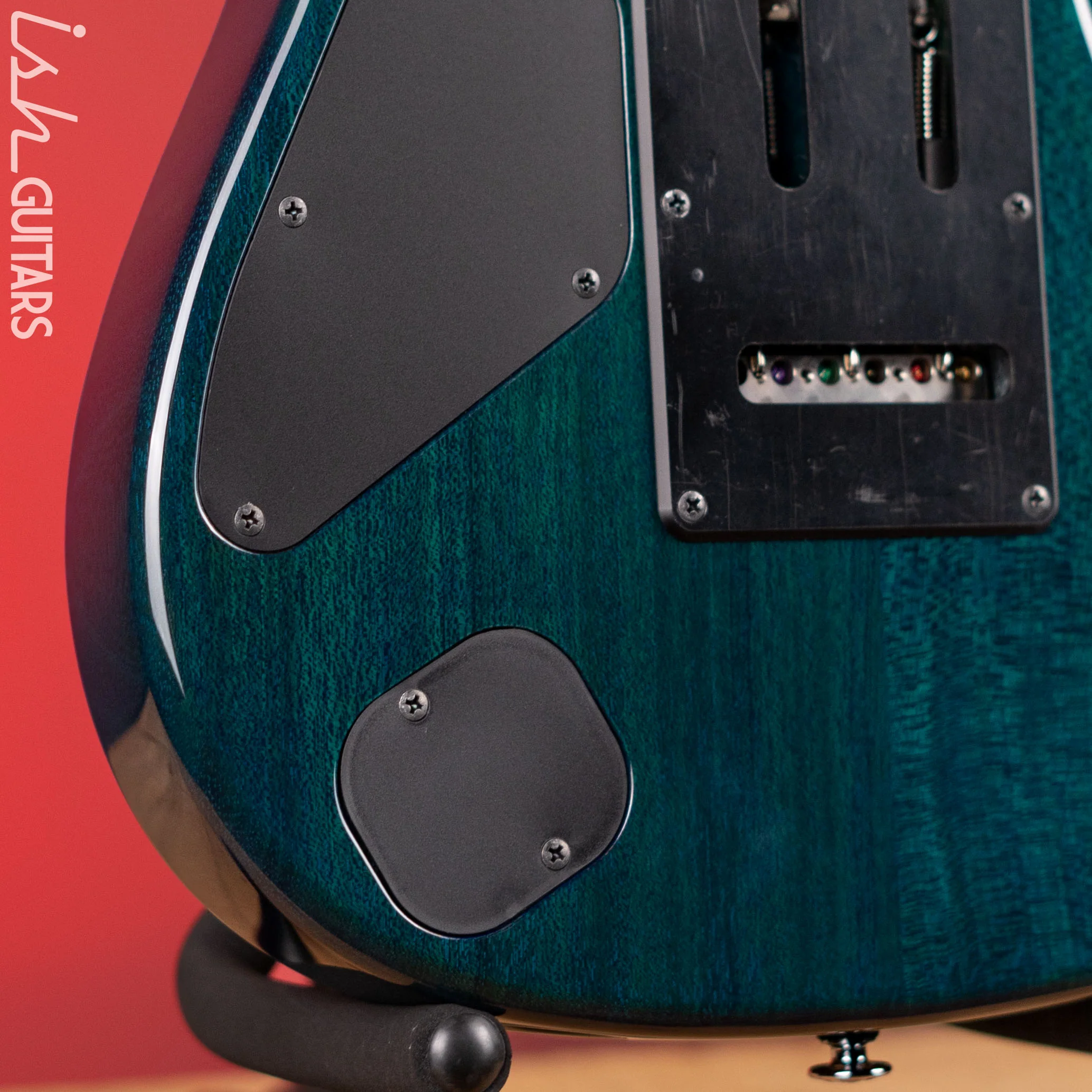 Ibanez Prestige Martin Miller MM1 Signature Guitar Transparent Aqua Blue Gloss Demo - Image 10