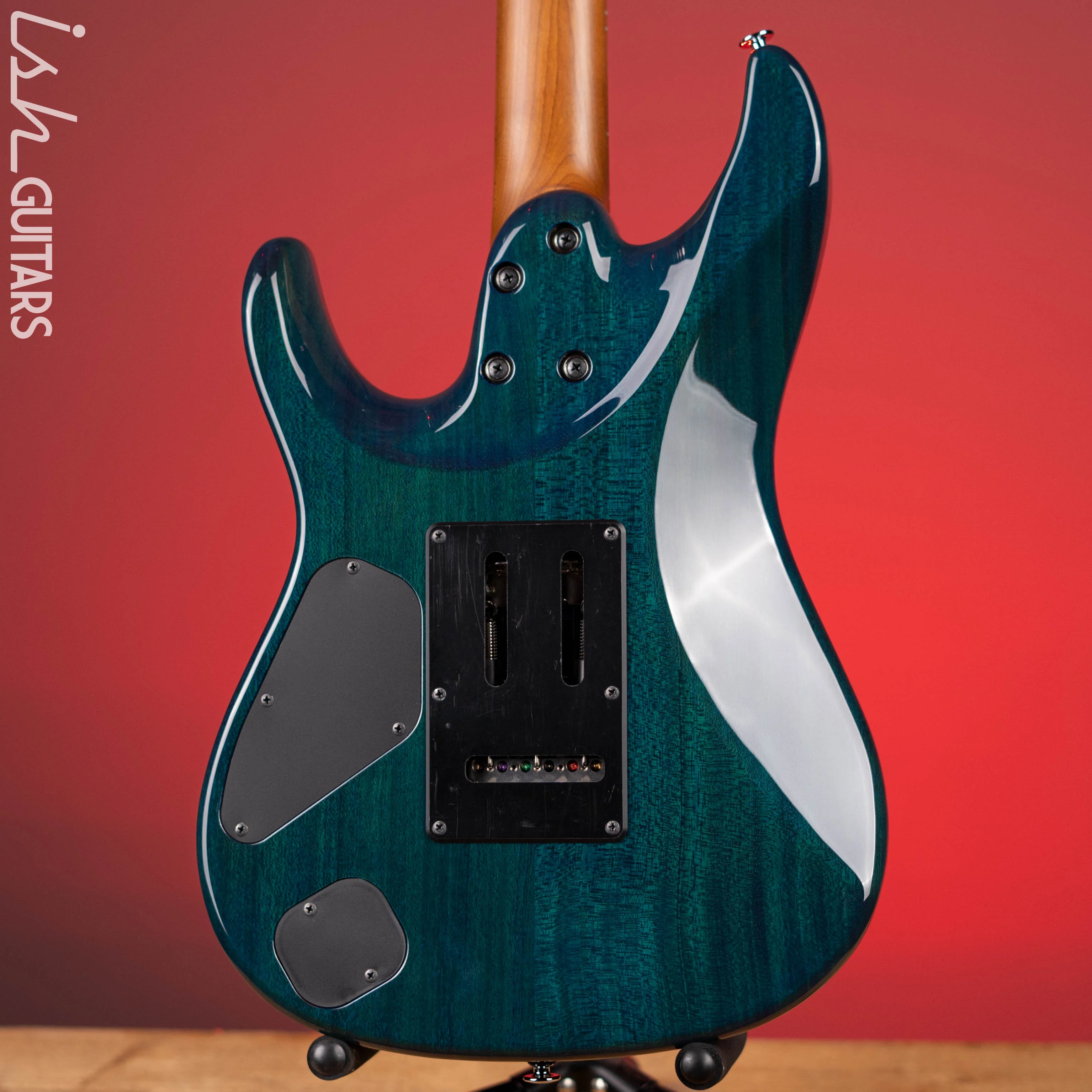 Ibanez Prestige Martin Miller MM1 Signature Guitar Transparent Aqua Blue Gloss Demo - Image 8