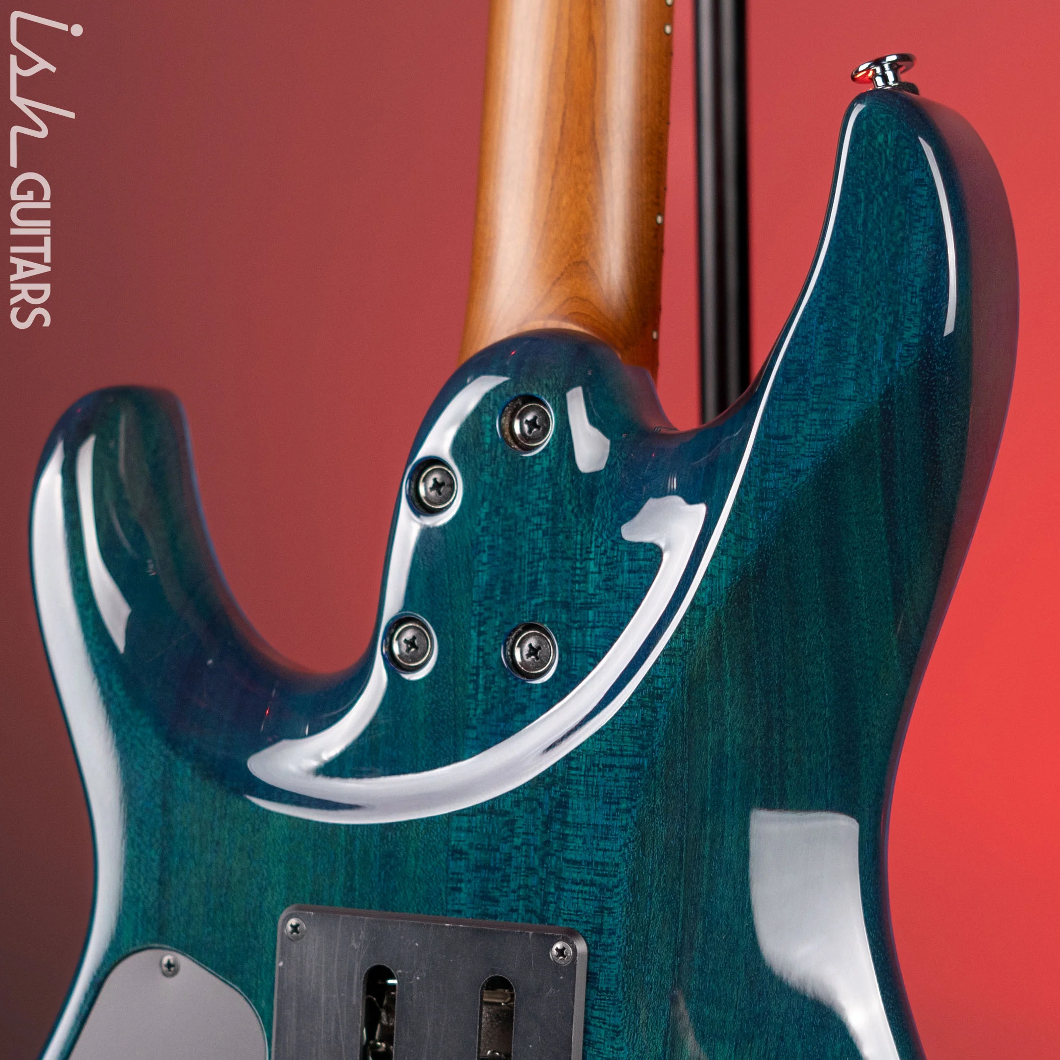 Ibanez Prestige Martin Miller MM1 Signature Guitar Transparent Aqua Blue Gloss Demo - Image 9