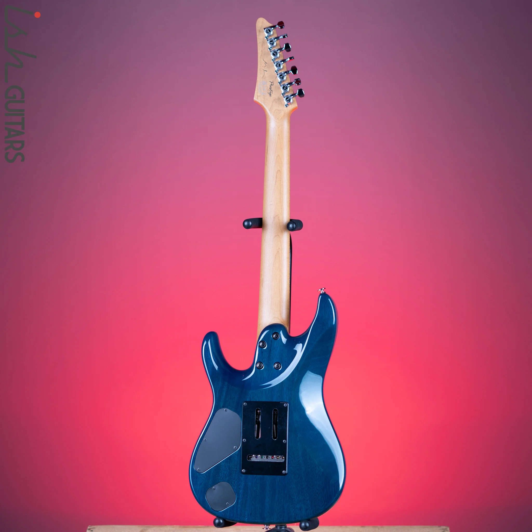 Ibanez Prestige MM7 Martin Miller Signature 7-String Guitar Transparent Aqua Blue - Image 6