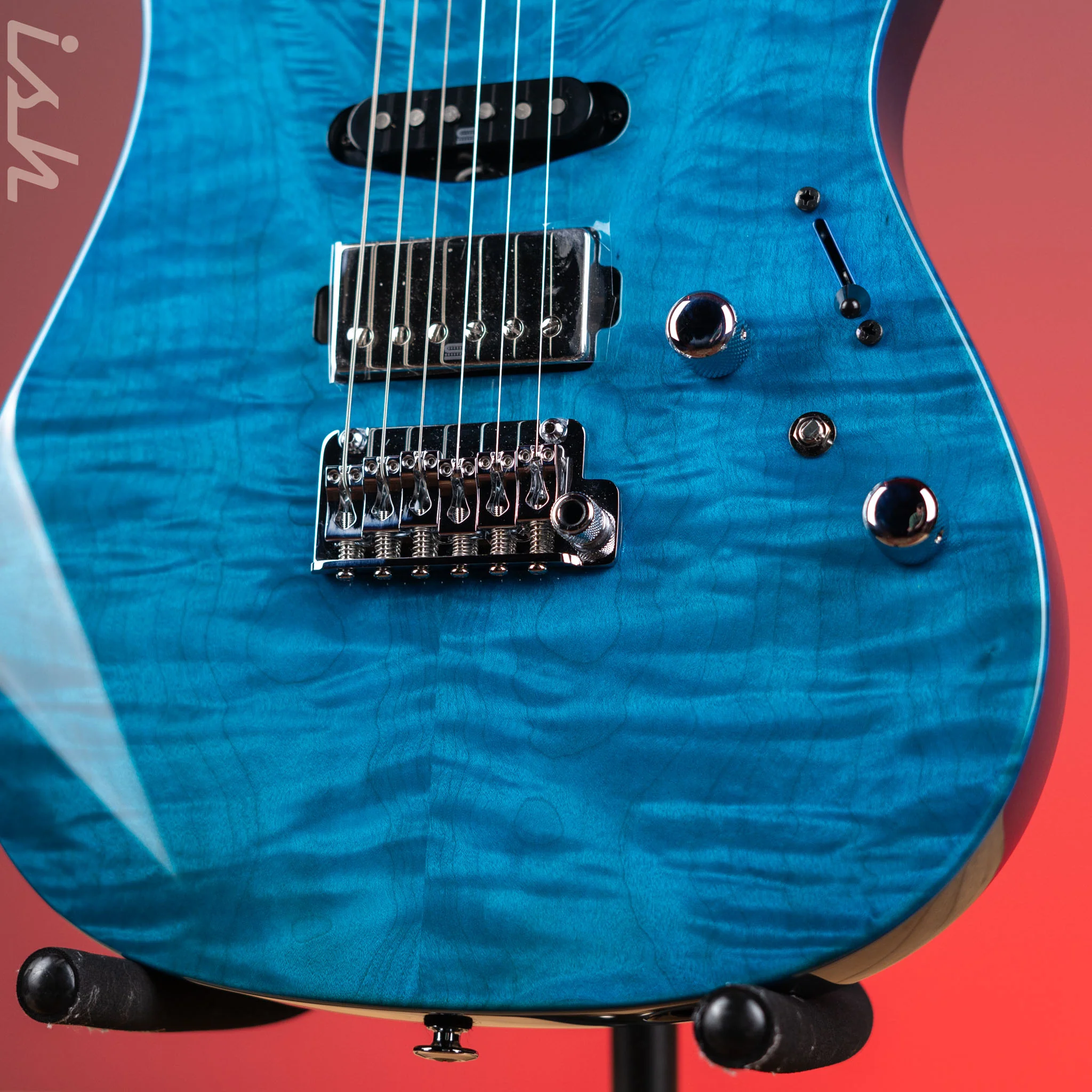 Ibanez Prestige MMN1 Martin Miller Signature Transparent Aqua Blue - Image 4