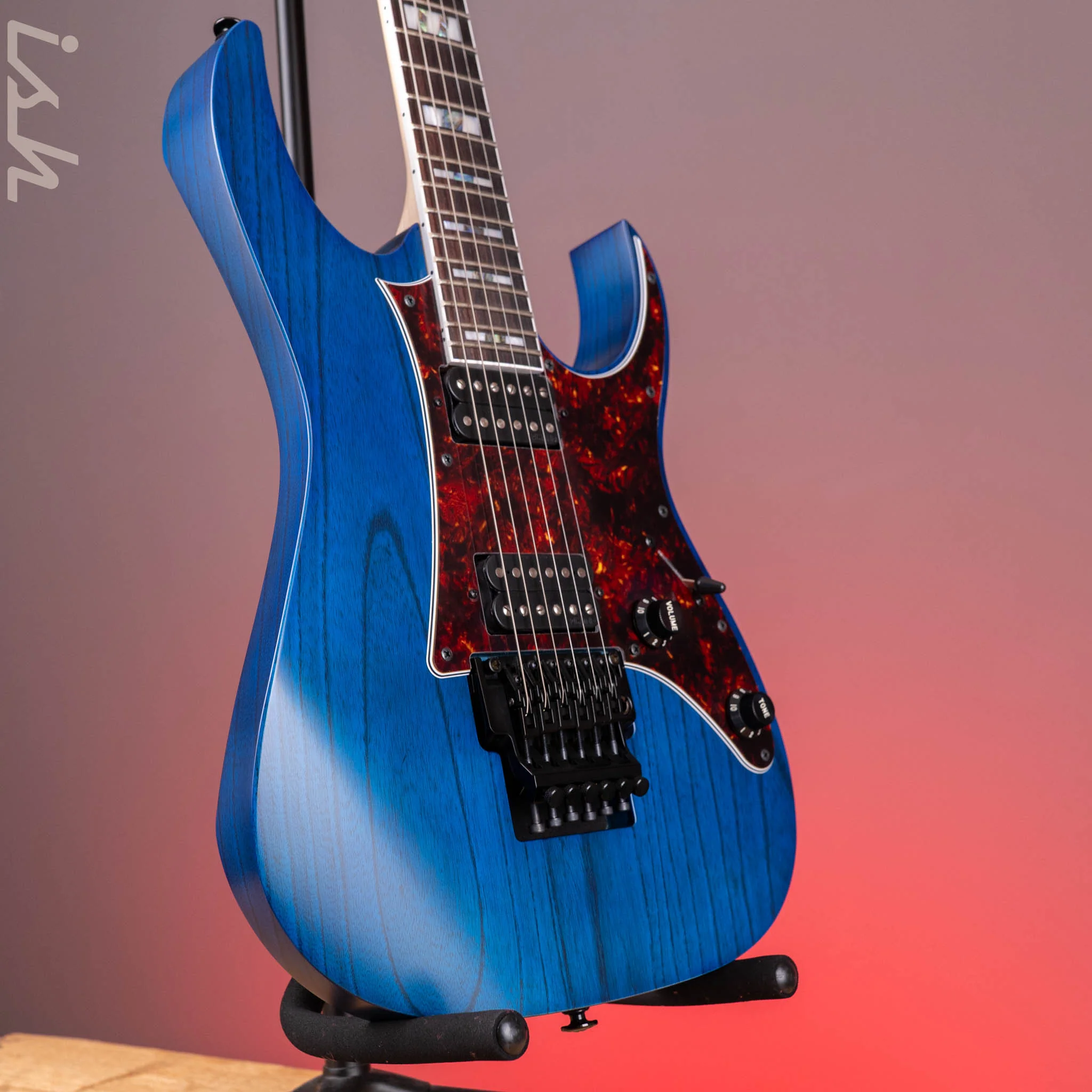 Ibanez RG653DX Transparent Deep Blue Flat Electric Guitar - Image 3