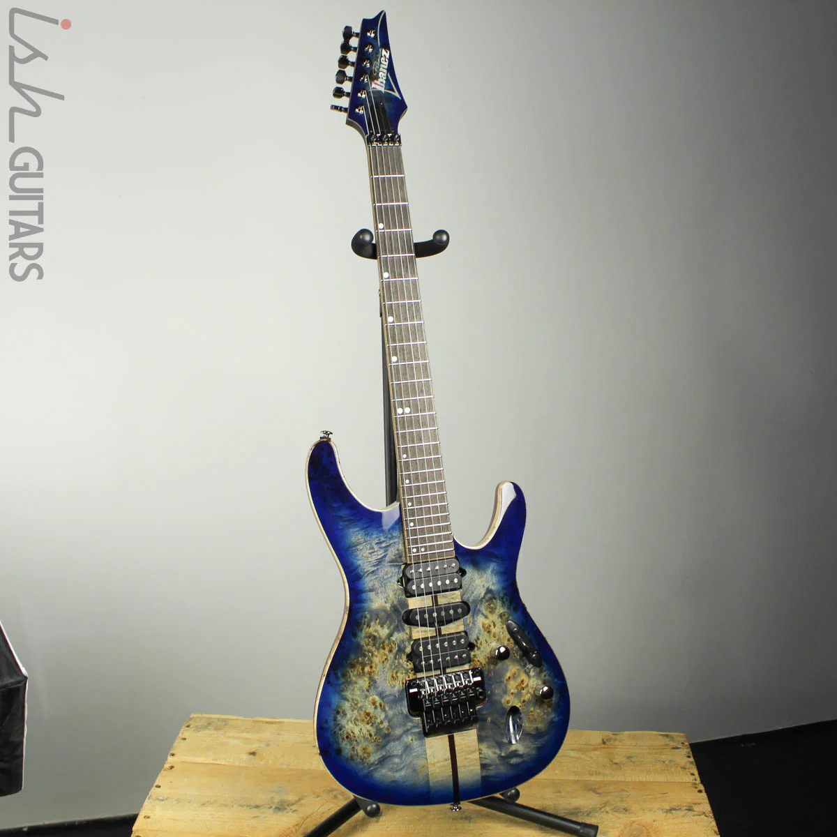 Ibanez S1070PBZ Premium Electric Guitar Cerulean Blue Poplar Burl - Image 2