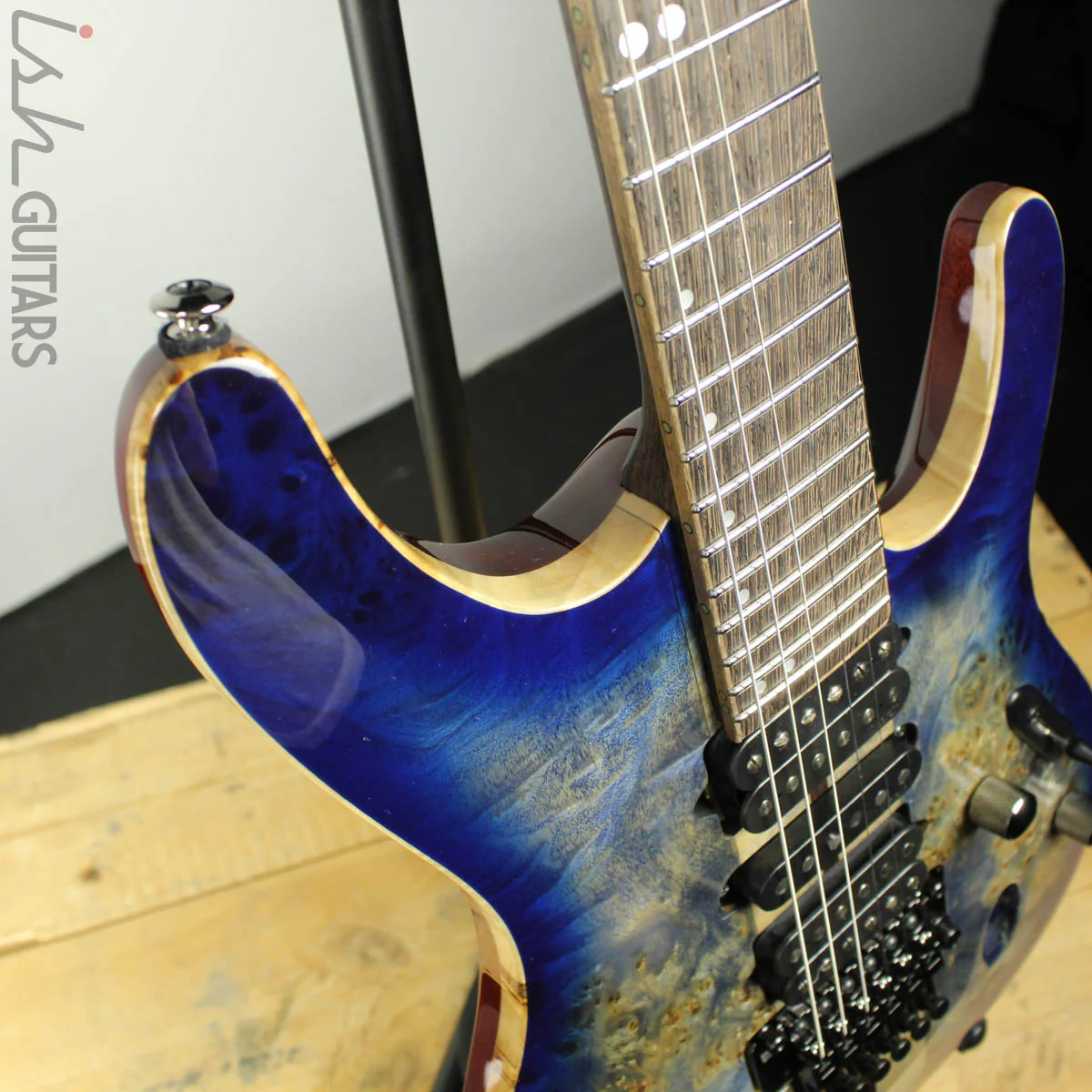 Ibanez S1070PBZ Premium Electric Guitar Cerulean Blue Poplar Burl - Image 5