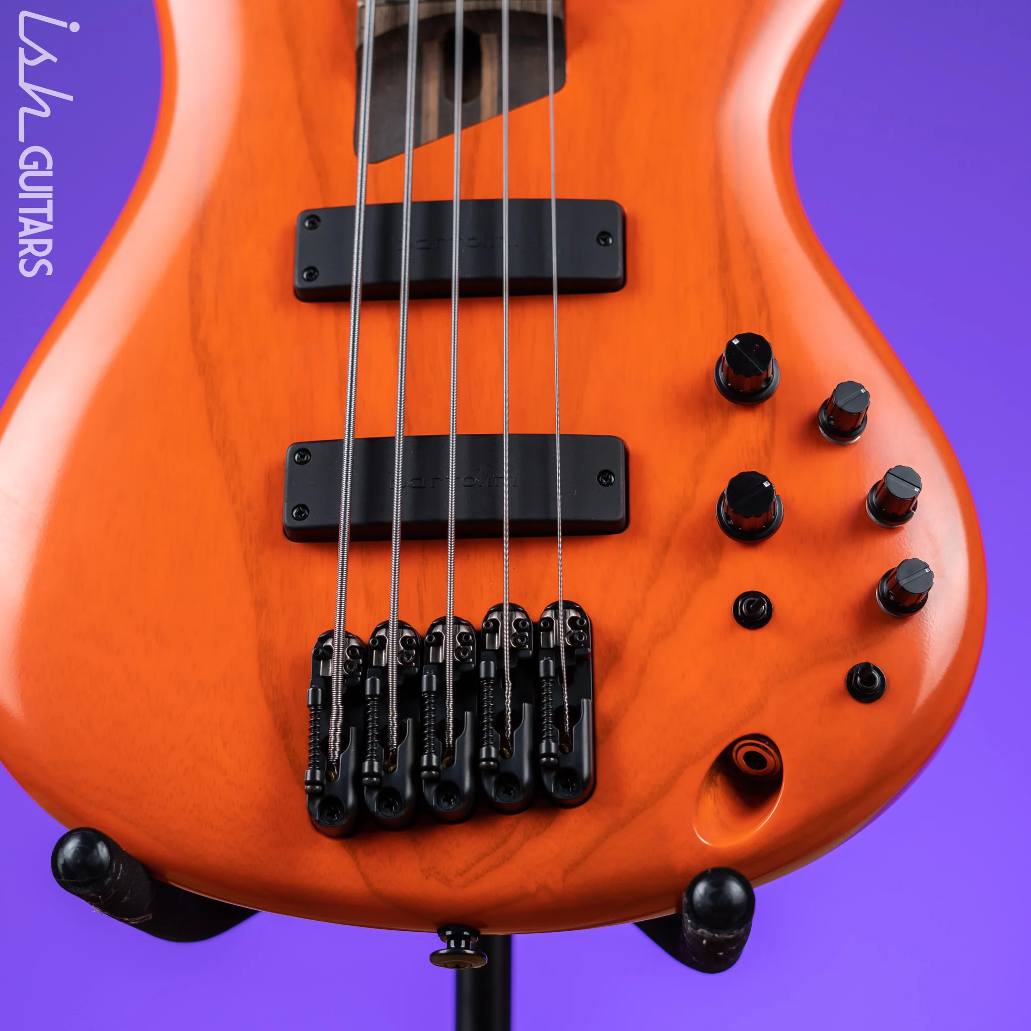Ibanez SR Prestige SR4605 5-String Bass Guitar Orange Solar Flare Low Gloss - Image 4