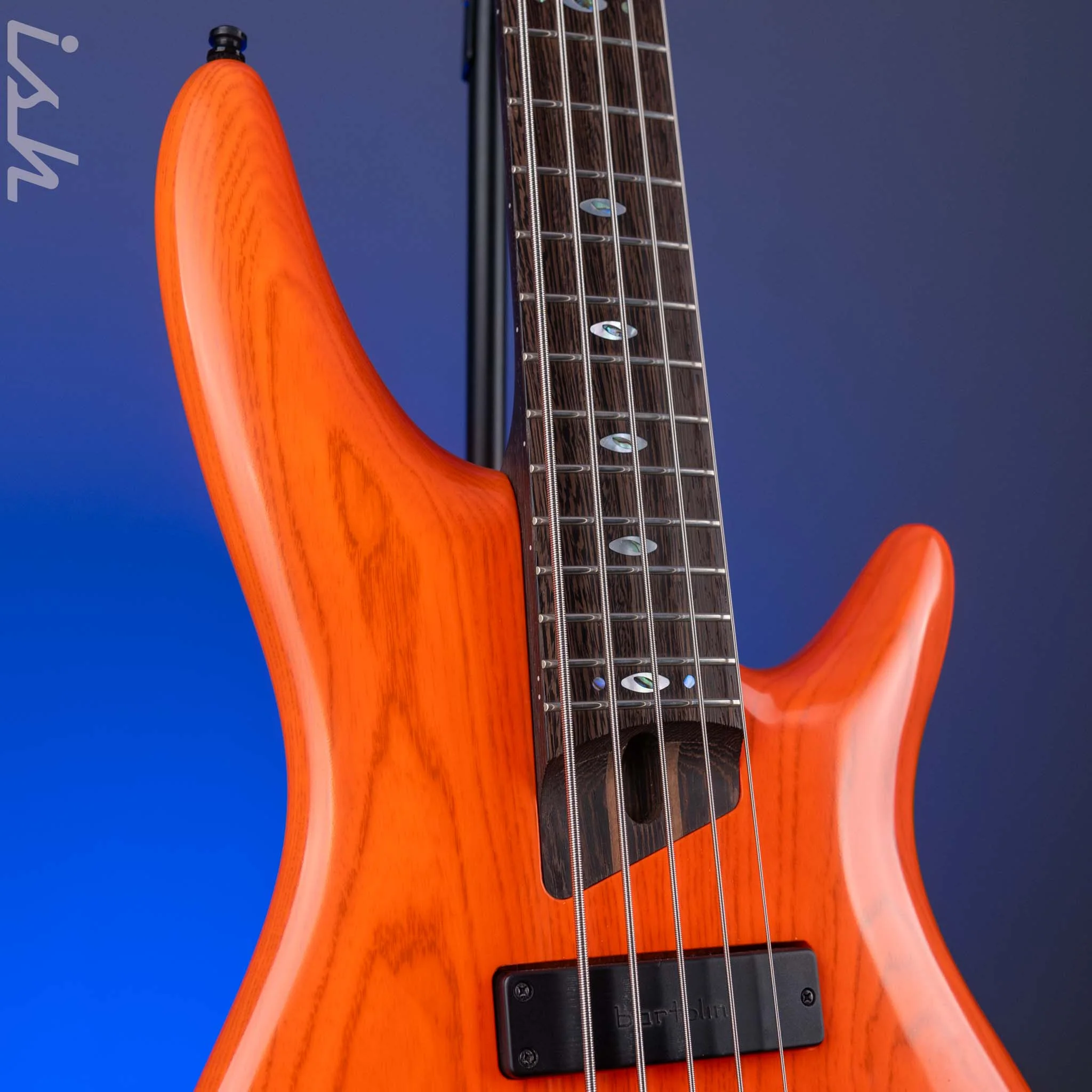 2022 Ibanez SR4605 Prestige 5-String Bass Orange Solar Flare - Image 3
