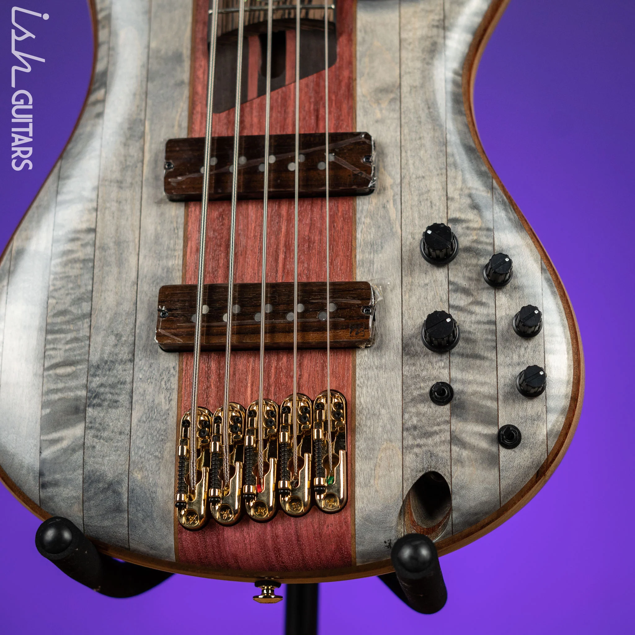 Ibanez SR5CMDX Premium 5-String Bass Black Ice Low Gloss Demo - Image 4
