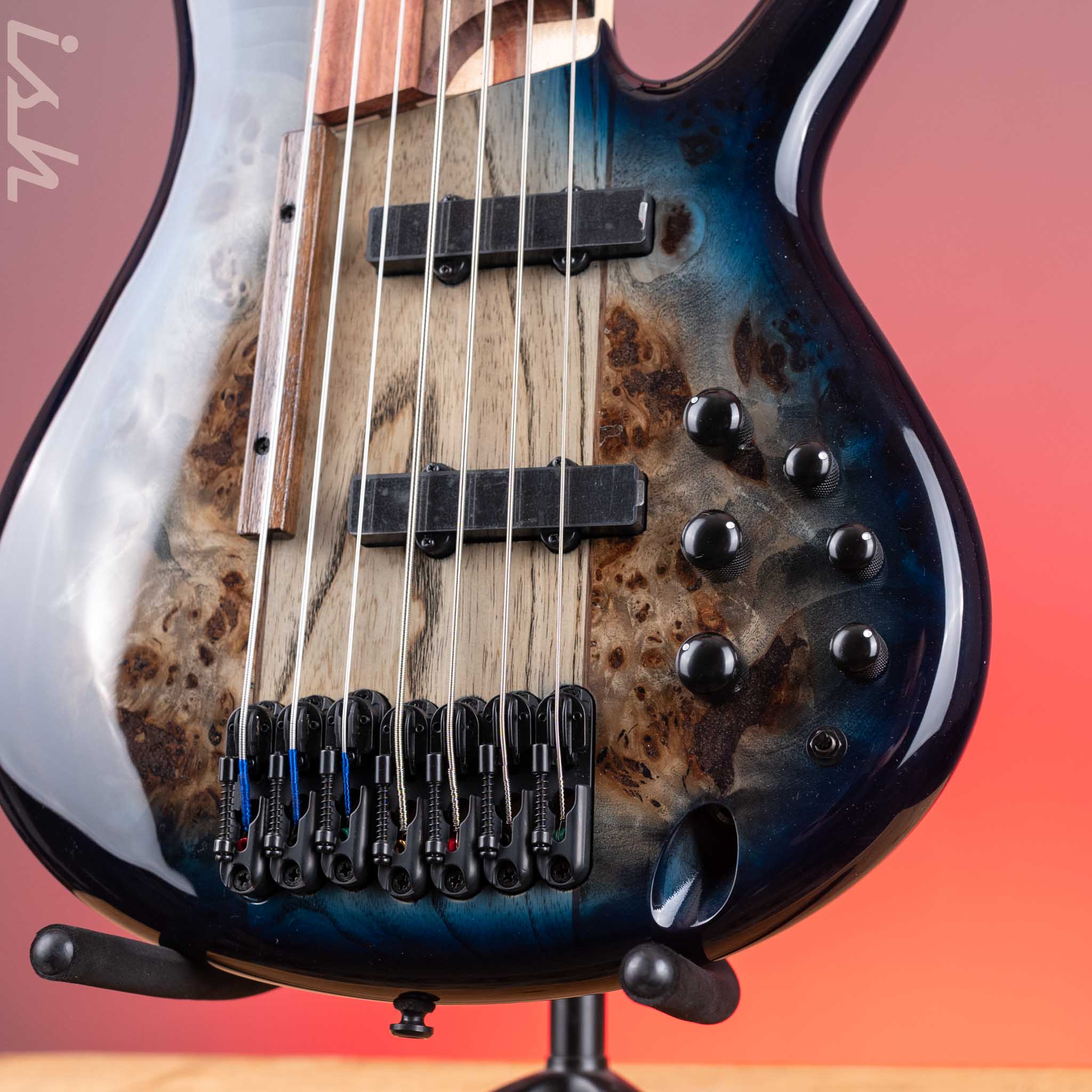 Ibanez Workshop SRAS7 Ashula 7-String Bass Cosmic Blue Starburst - Image 4