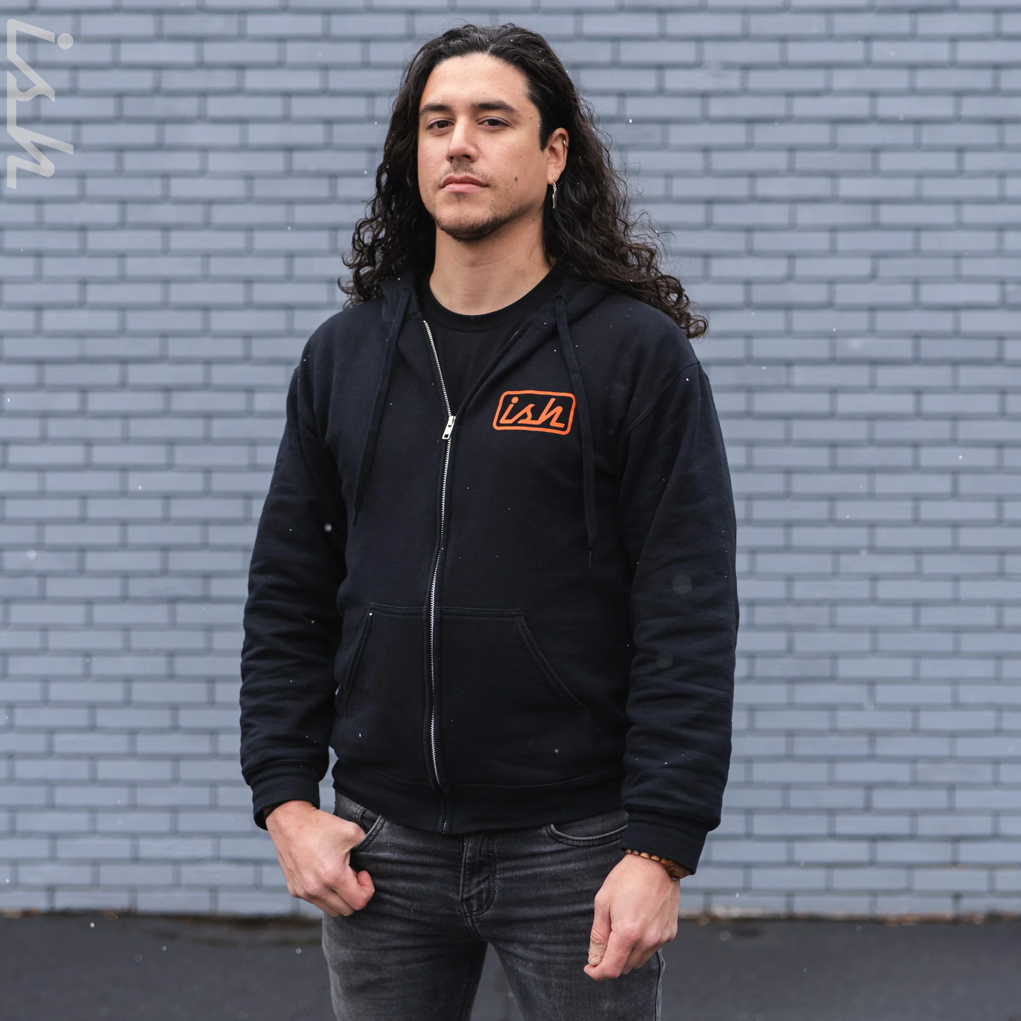 Ish Black Zip-Up Hoodie - Image 2