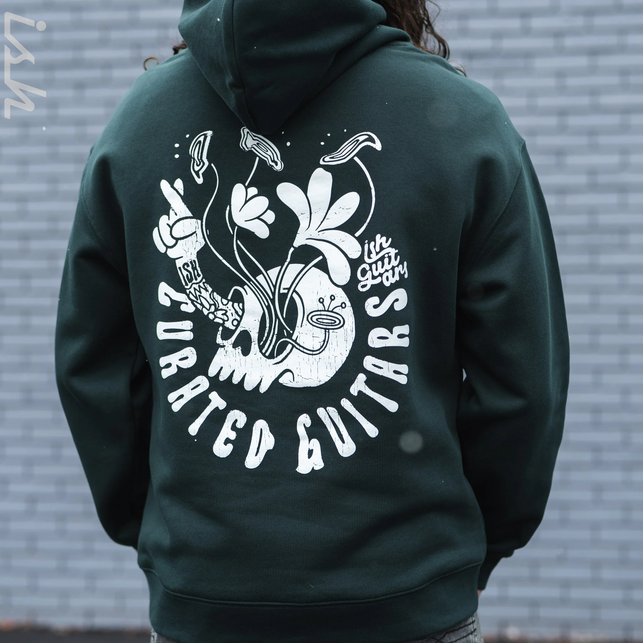Ish Comic Skull Hoodie Pine Green - Image 7